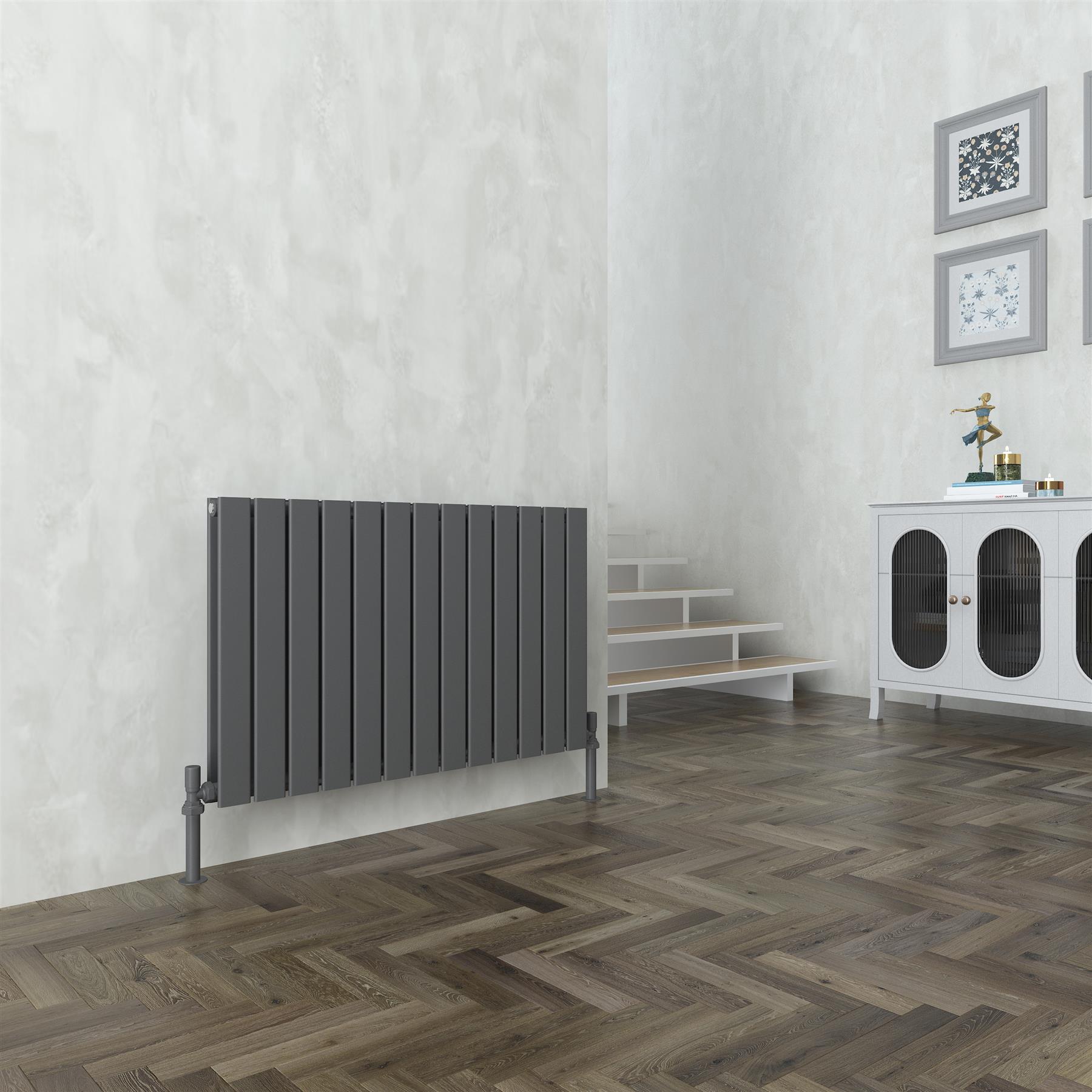 Double Flat Panel Designer Radiators LUNA White Anthracite Vertical Horizontal - Picture 11 of 13