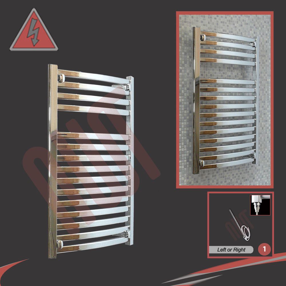 PREFILLED Designer Chrome & Black Electric Heated Towel Rails