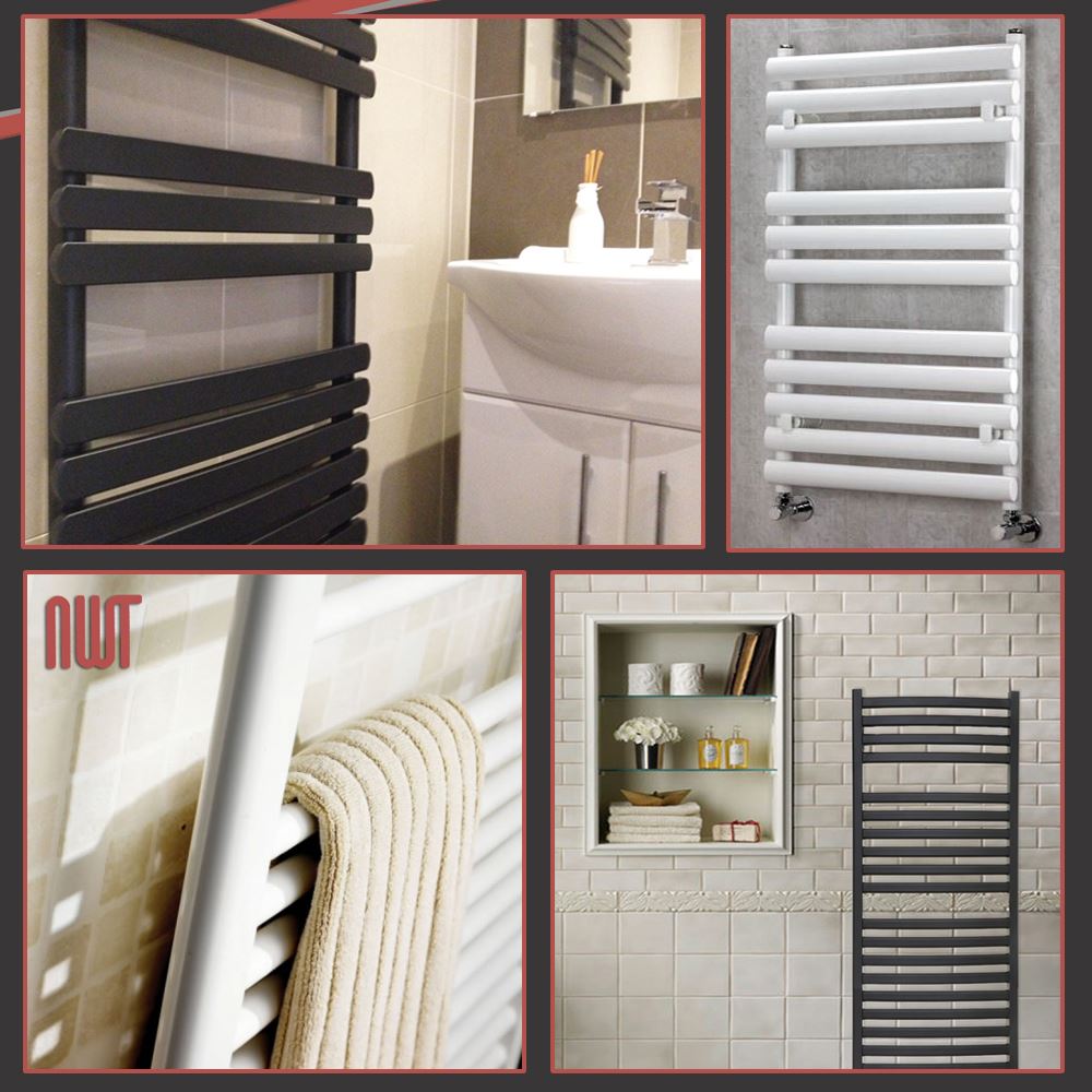 SALE! White & Black Designer Heated Towel Rails, Bathroom Radiators