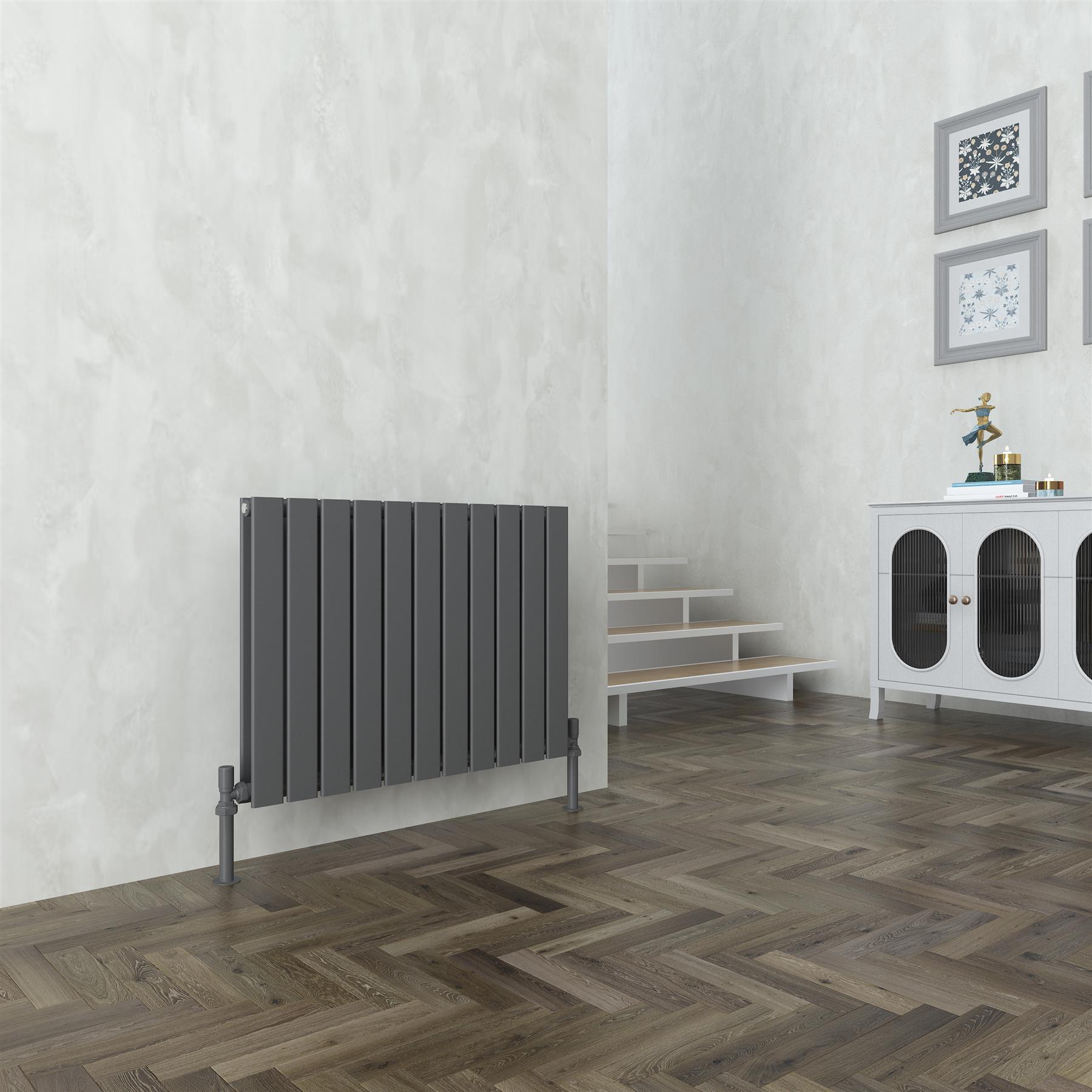Double Flat Panel Designer Radiators LUNA White Anthracite Vertical Horizontal - Picture 10 of 13