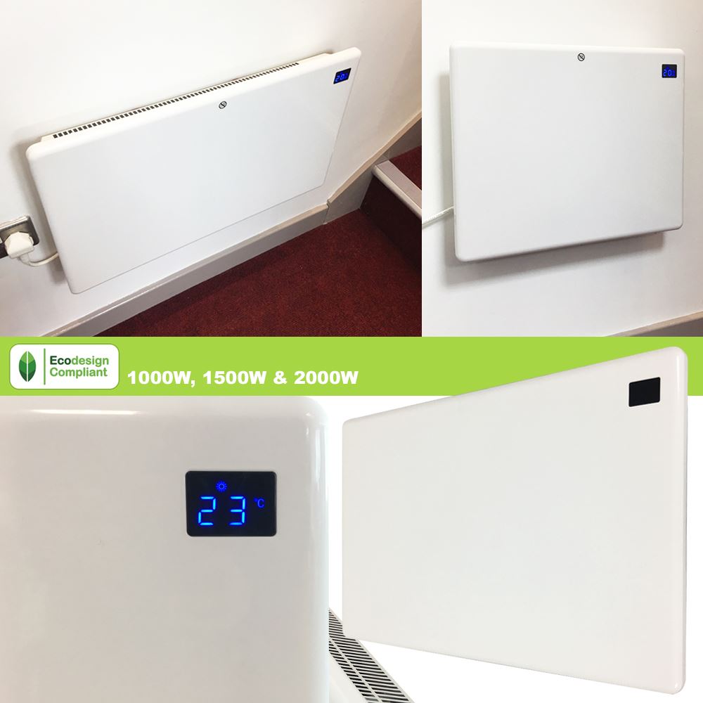 Slimline Nova Live R Wall Mounted White Electric Panel Heater White Nova Live R
