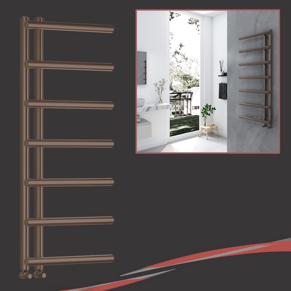 Designer Towel Rail Reversible MIRA Chrome Anthracite Brass Bronze 500x1200