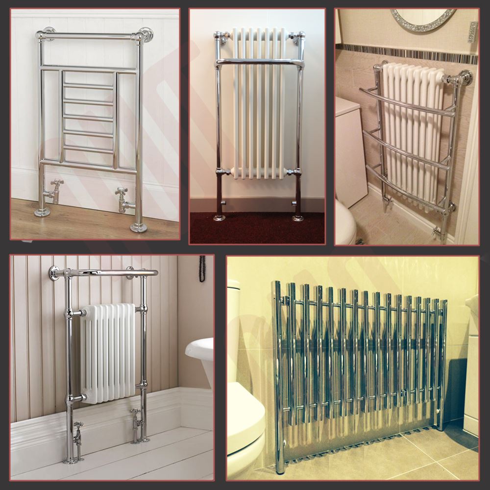 HIGH BTUs! Traditional Designer Chrome Heated Towel Rails, Bathroom
