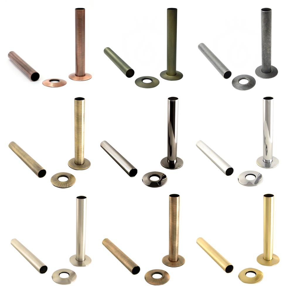 Heavyweight Brass Radiator Pipe Sleeves and Collars (Pair) 9 Finishes