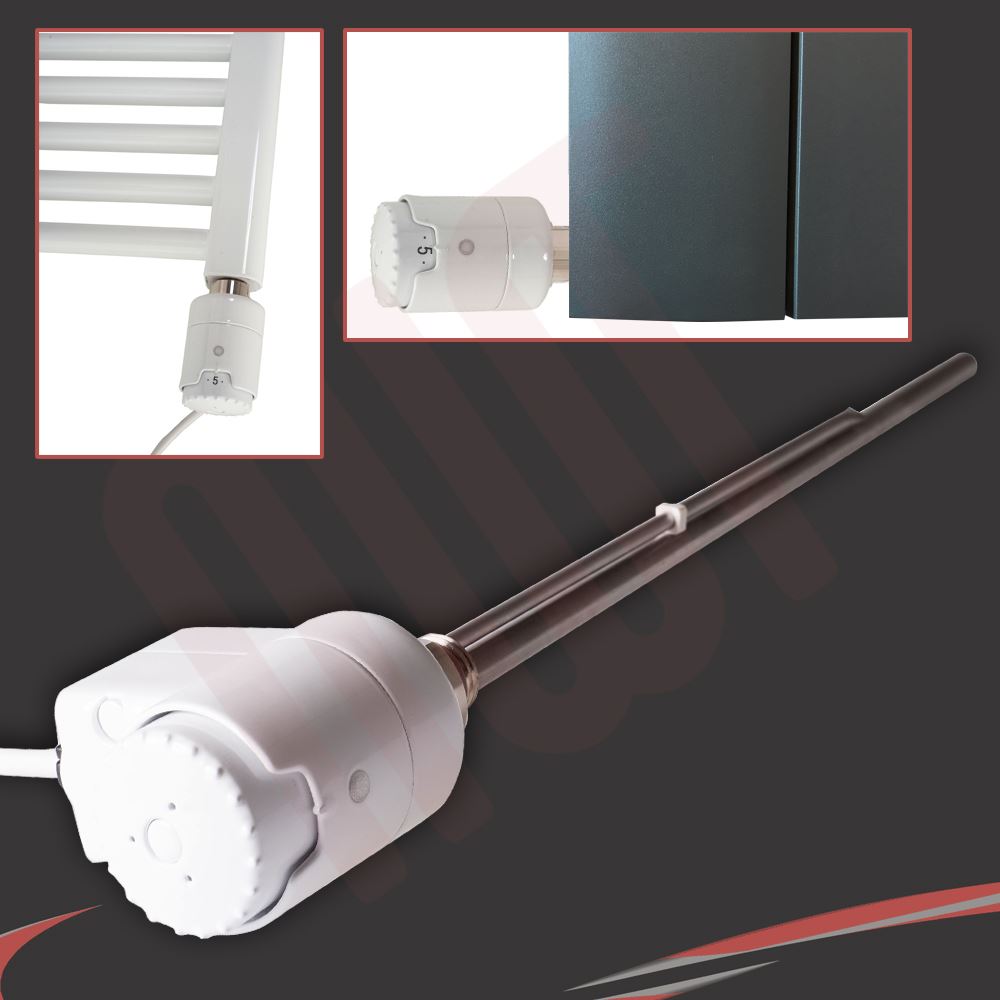 Electric Thermostatic Heating Element RICA Atlantis White/Chrome  150W/300W/600W | eBay