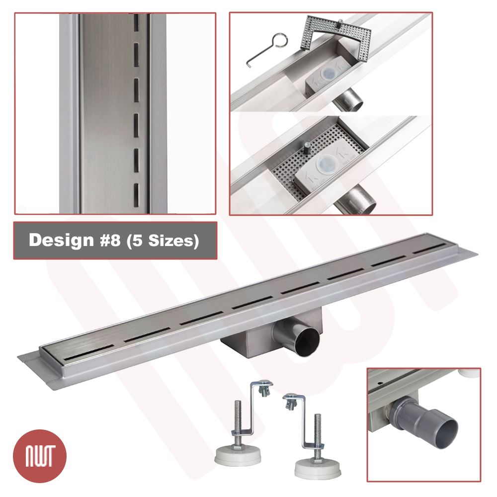 Wetroom Drains Stainless Steel Bathroom Shower Gully Trap Waste (600mm - 1500mm) - Picture 40 of 58