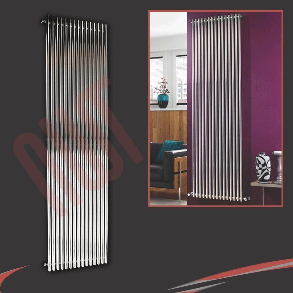 Vertical White Designer Radiators Oval Tube & Flat Panels, Steel or