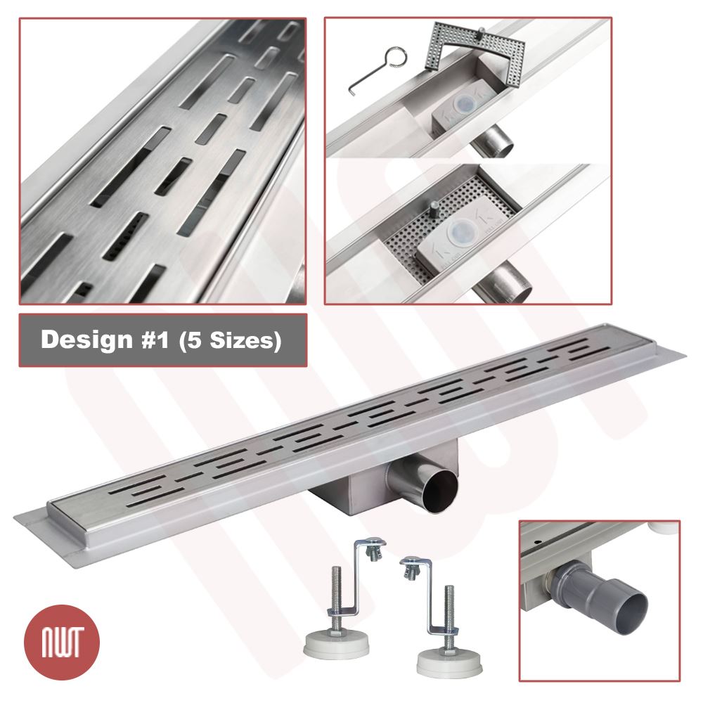 Wetroom Drains Stainless Steel Bathroom Shower Gully Trap Waste (600mm - 1500mm) - Picture 11 of 58