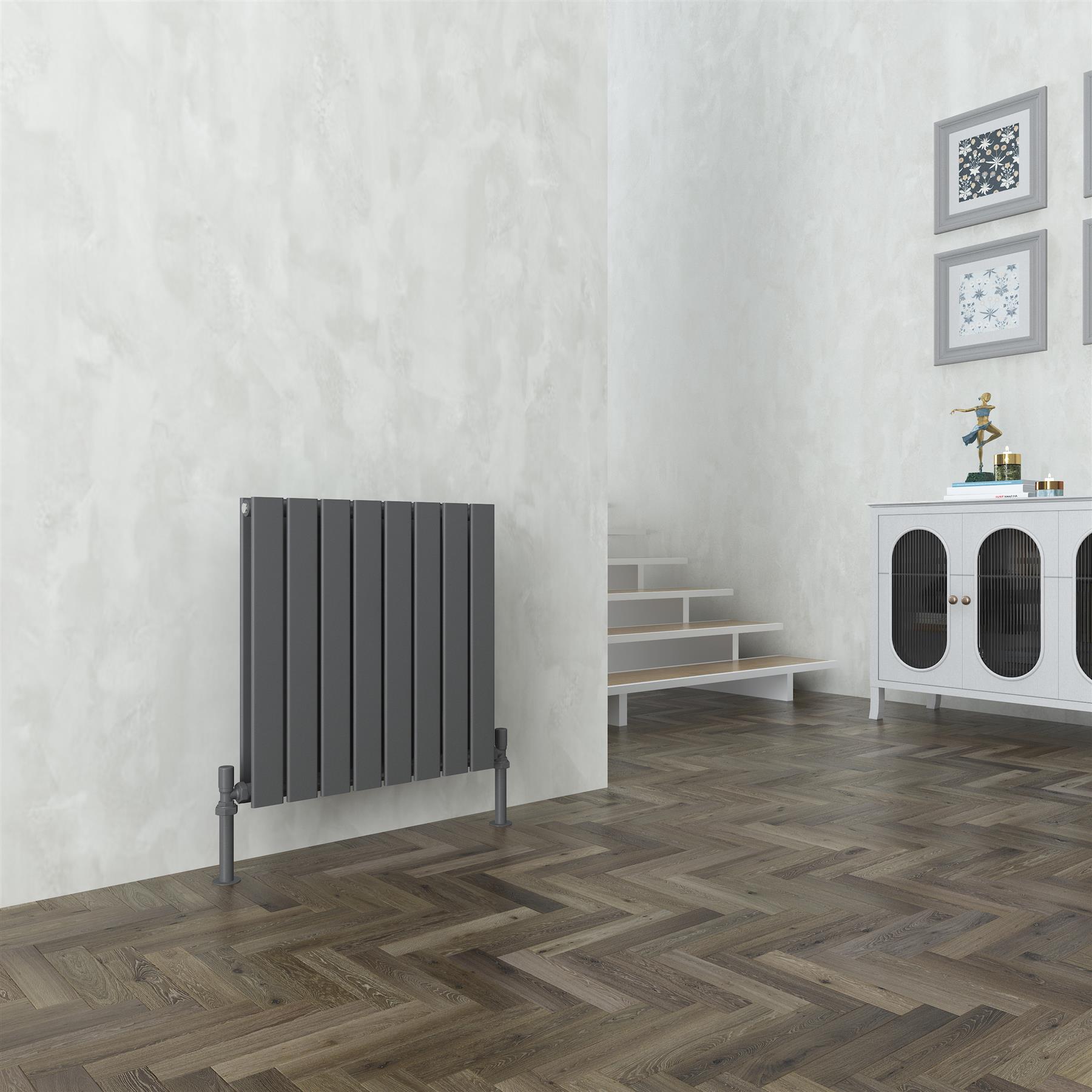 Double Flat Panel Designer Radiators LUNA White Anthracite Vertical Horizontal - Picture 9 of 13