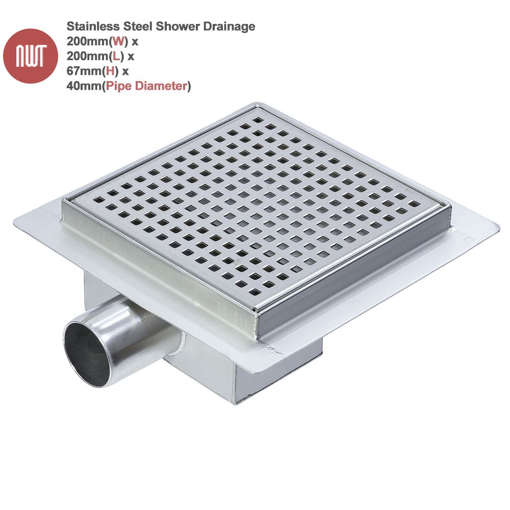 Square Stainless Steel Wetroom Shower Drains Gully (150mm or 200mm) 3 DESIGNS - Picture 6 of 6