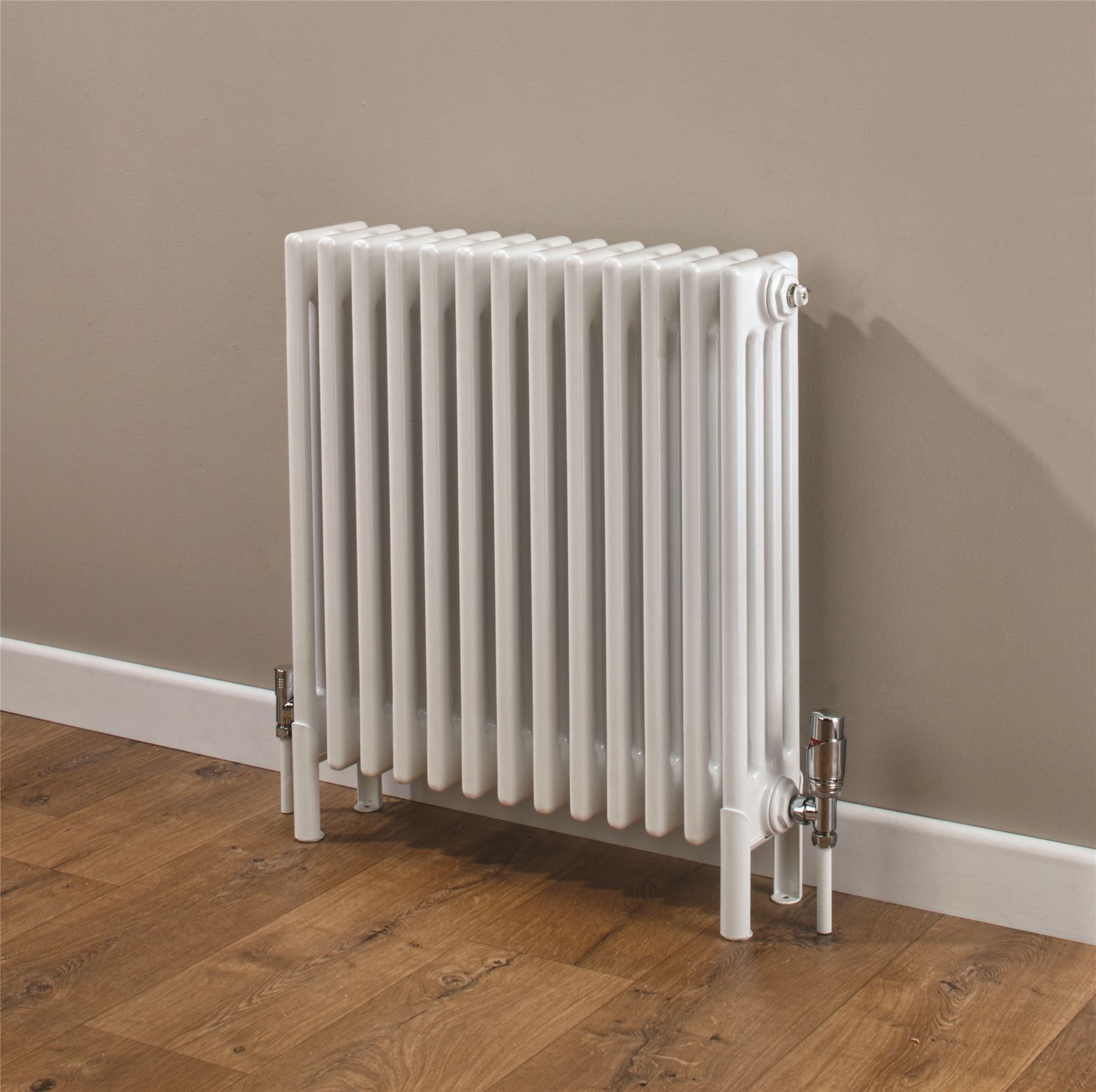 ULTRAHEAT 4 Column White Horizontal Column Radiators (28 Sizes) + Feet