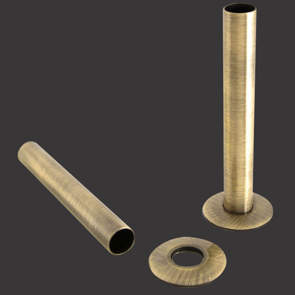 Pair Heavyweight Brass Radiator Pipe Sleeves and Collars 9 Finishes