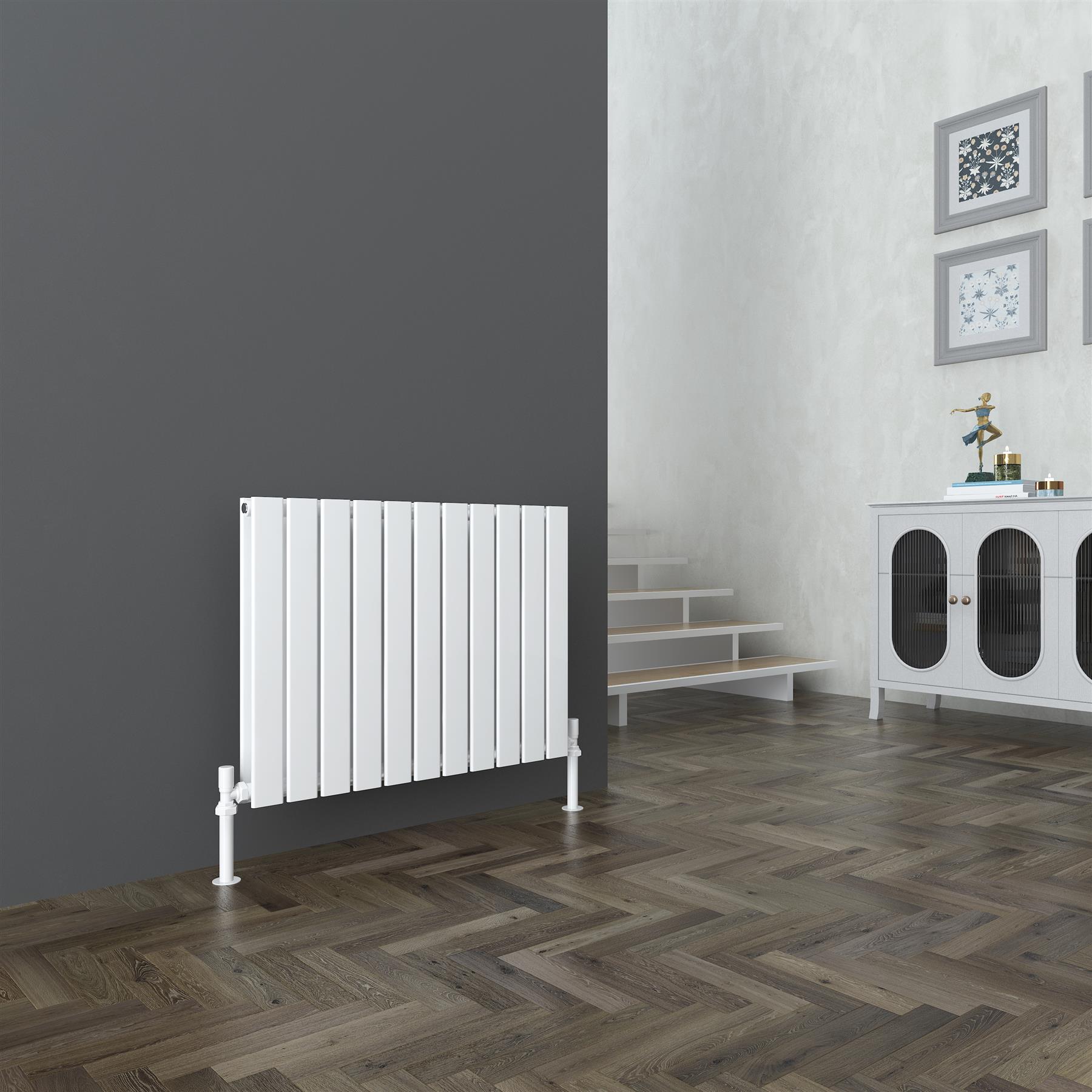 Double Flat Panel Designer Radiators LUNA White Anthracite Vertical Horizontal - Picture 5 of 13