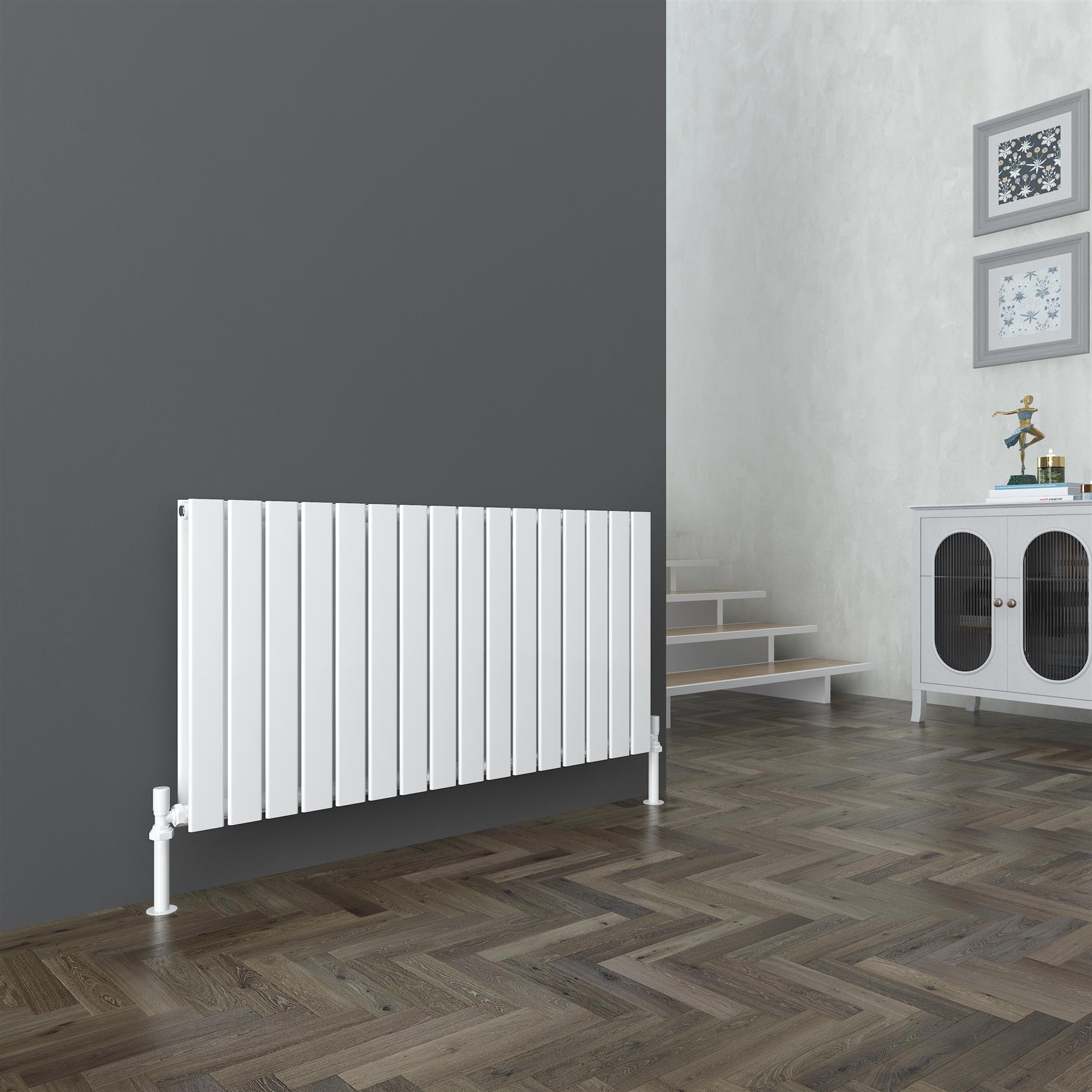 Double Flat Panel Designer Radiators LUNA White Anthracite Vertical Horizontal - Picture 7 of 13