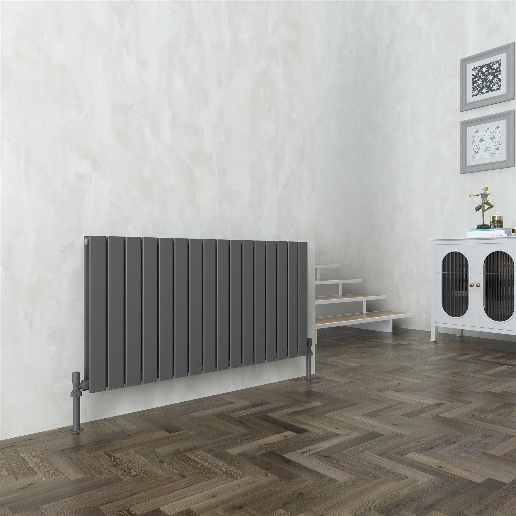 Double Flat Panel Designer Radiators LUNA White Anthracite Vertical Horizontal - Picture 12 of 13