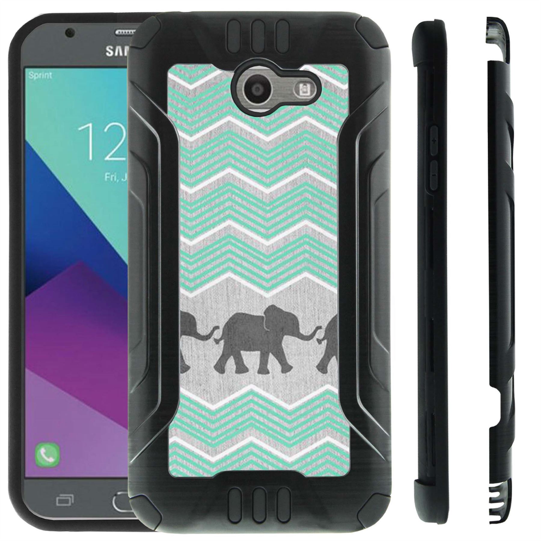 For Samsung Galaxy J3 Eclipse J3 Mission (2017) Case Dual Bumper Case Cover eBay