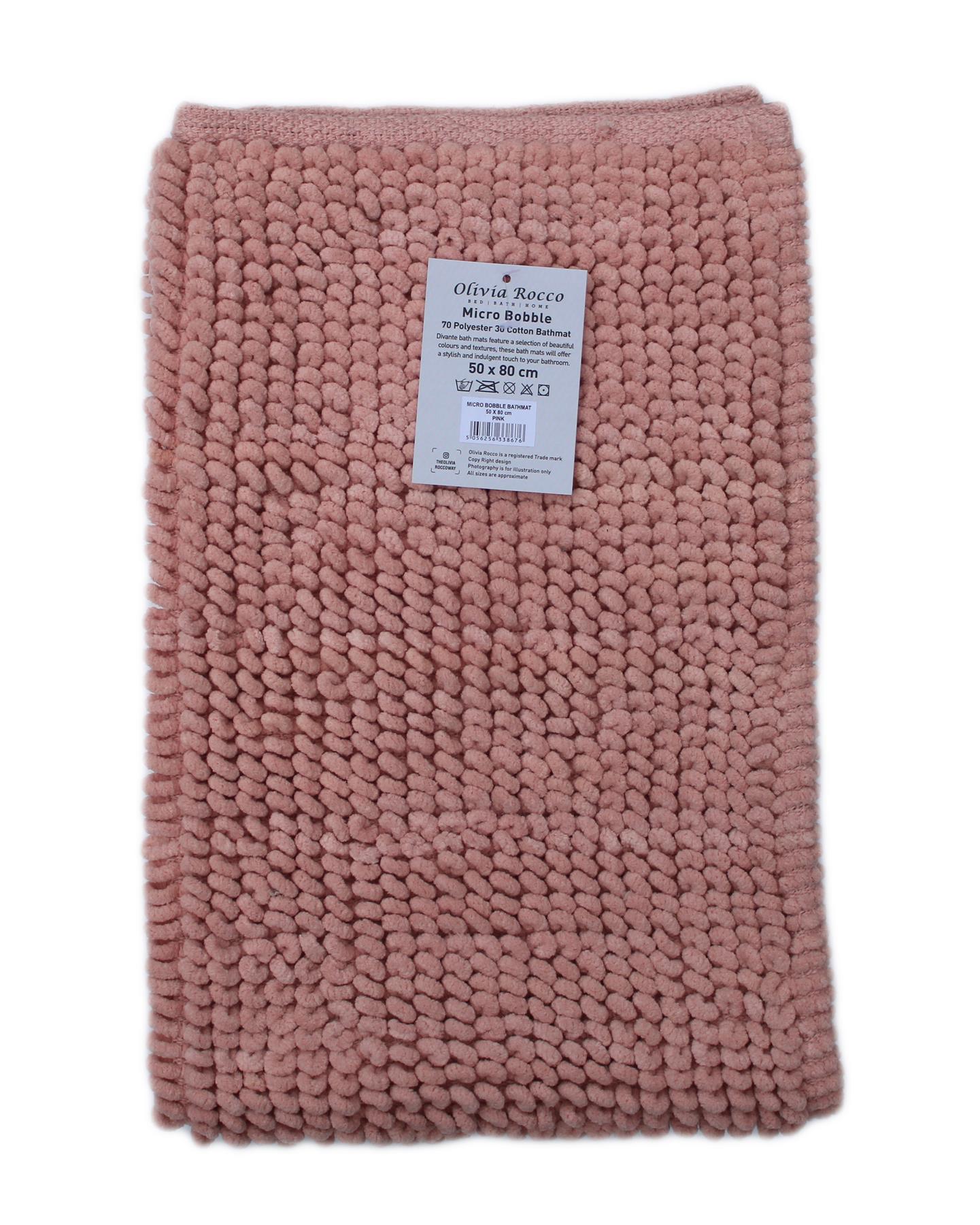 Micro Bobble Bath Mat Soft Deep Pile Bathmat Bathroom Mats, 50 x 80 cm