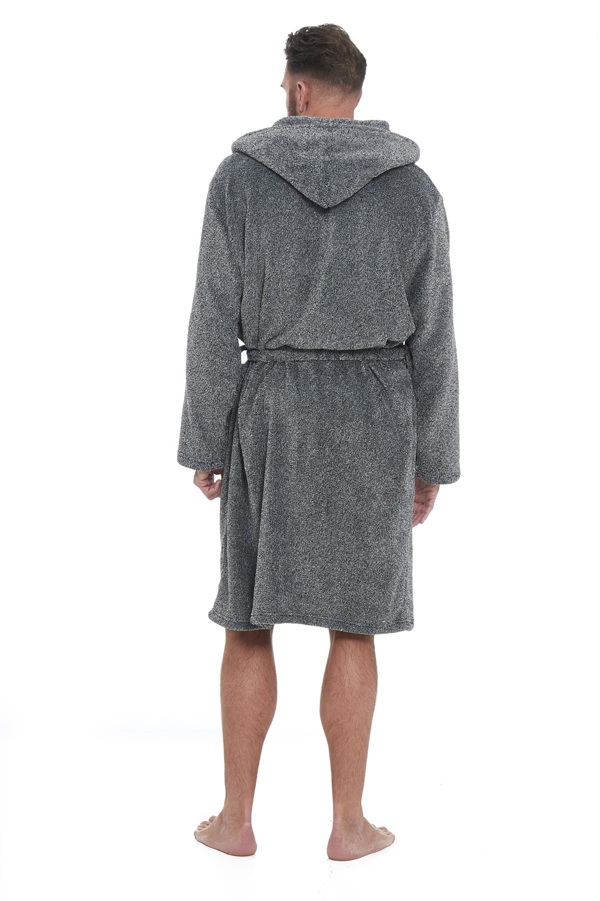 Vestido de vestir para hombre vestidos de lana con capucha bata de baño negro gris bata de baño - Imagen 9 de 37