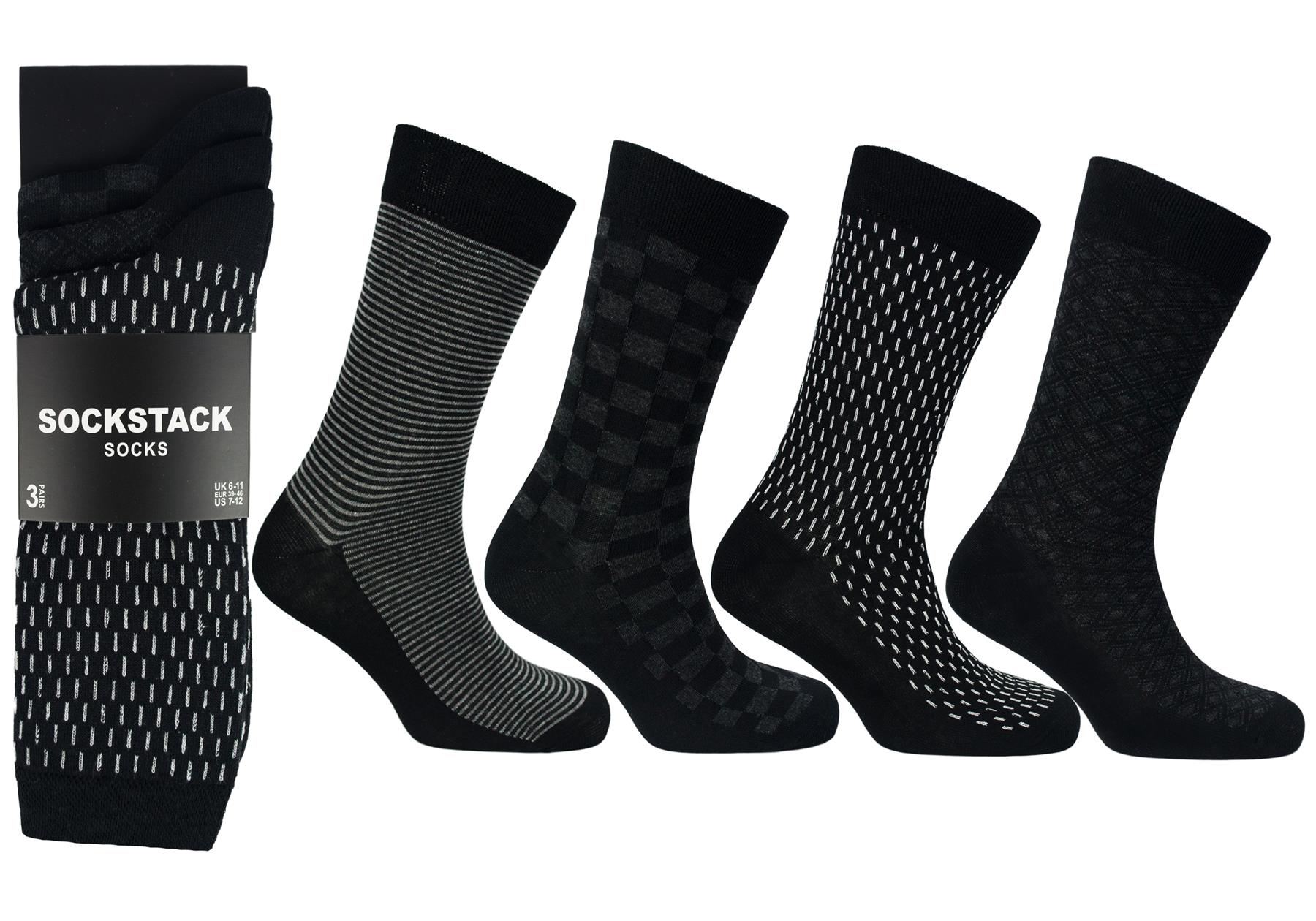 6 Pk Mens Luxury Cotton Rich Socks Smart Designer Stripe Argyle Sock UK