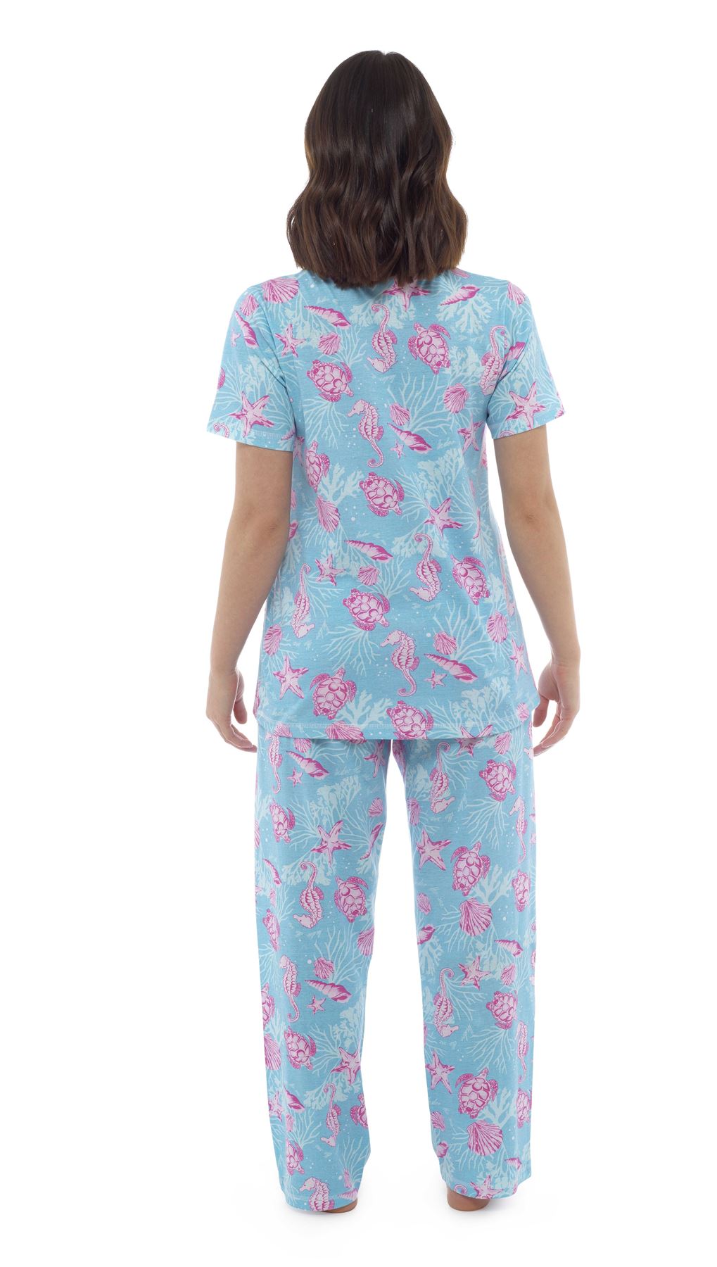 Women's Pyjamas Lounge Set, Holiday Summer Cotton PJs Pyjama Set, Size