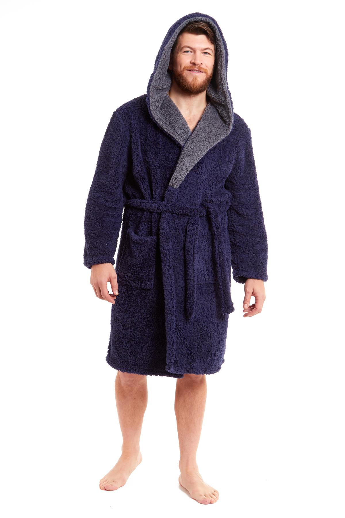 Vestido de vestir para hombre vestidos de lana con capucha bata de baño negro gris bata de baño - Imagen 34 de 37