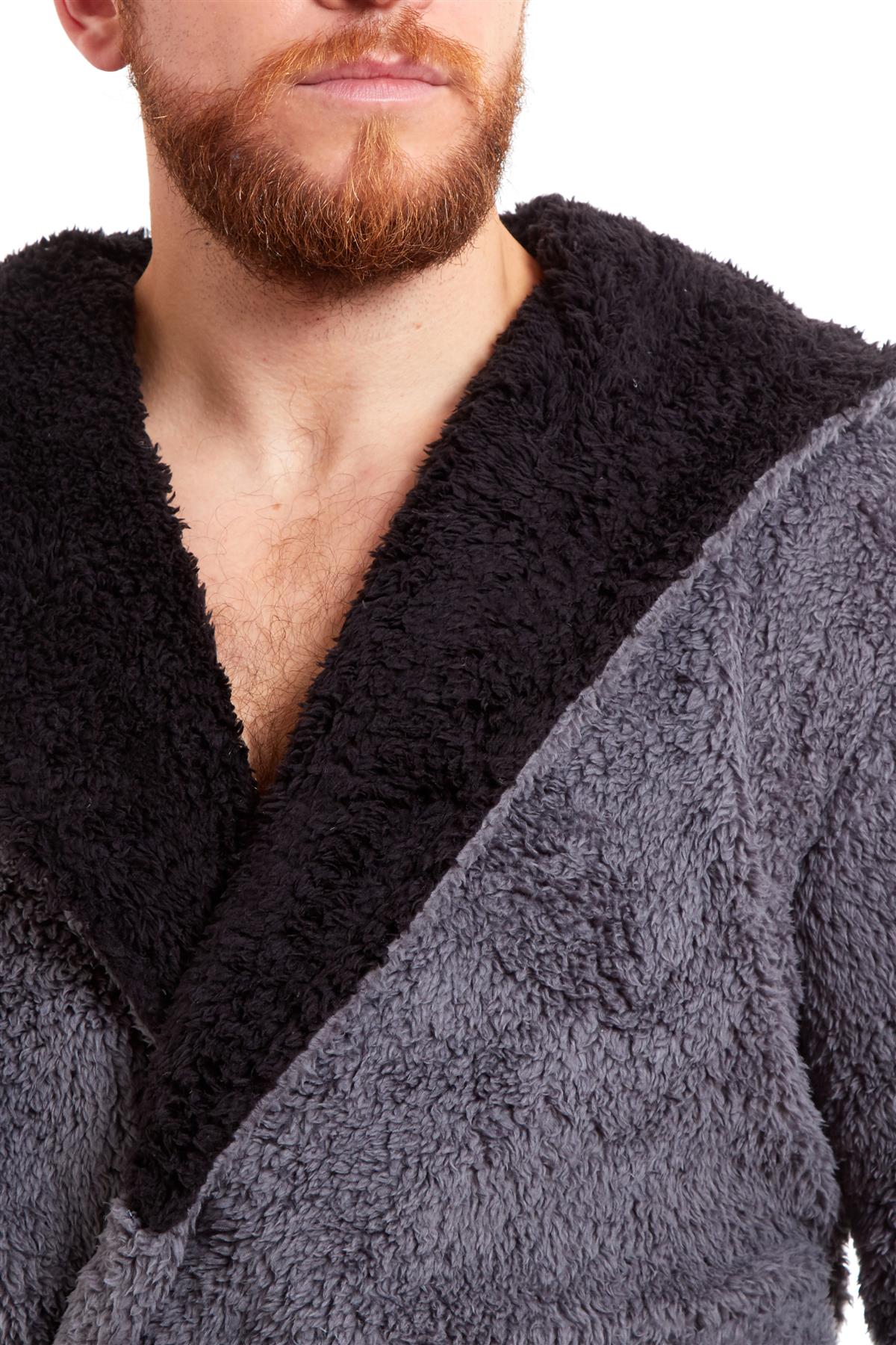 Vestido de vestir para hombre vestidos de lana con capucha bata de baño negro gris bata de baño - Imagen 25 de 37