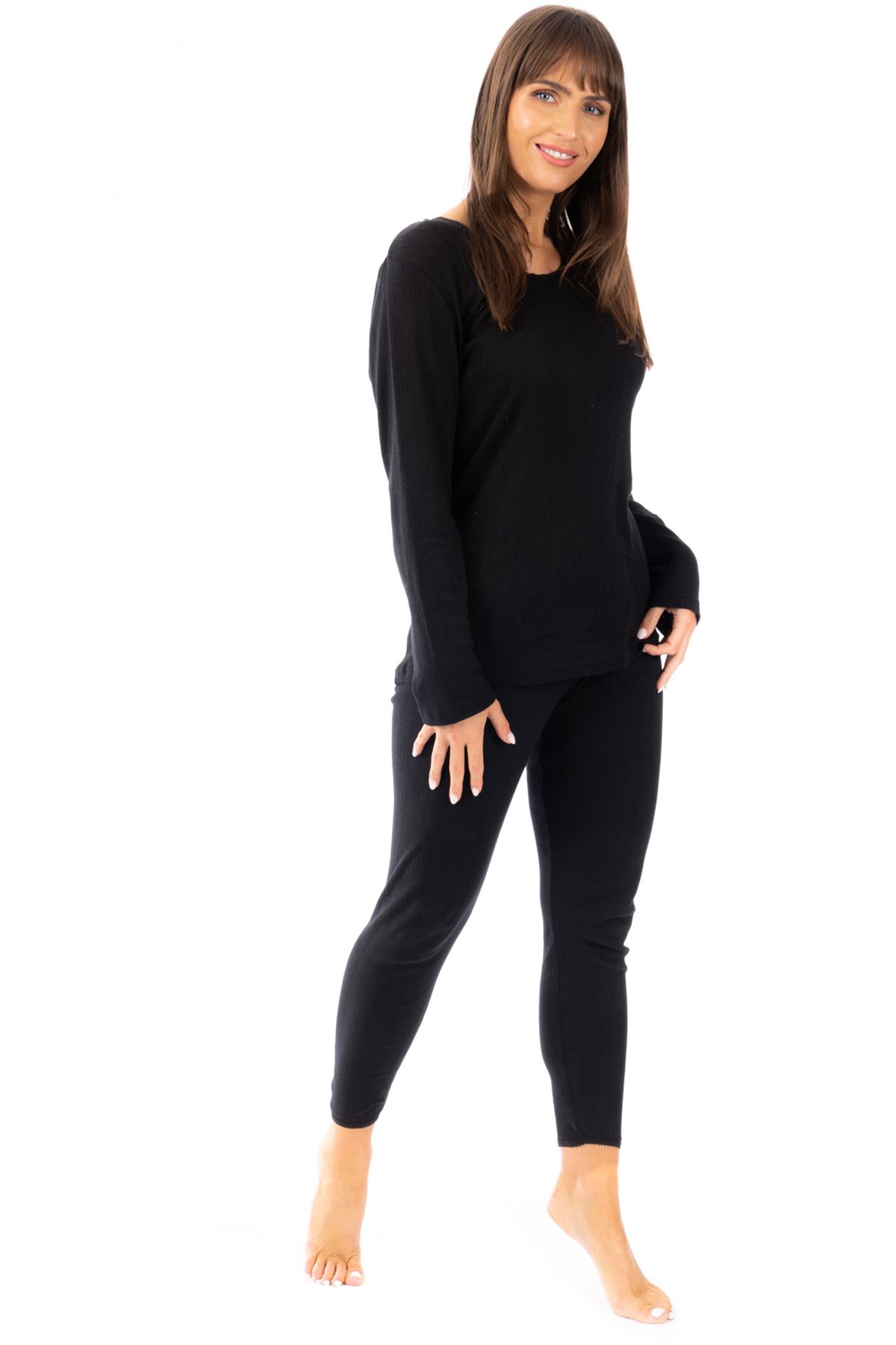 Womens Thermal Sets Long Sleeve Top & Pants Winter Baselayer Tops