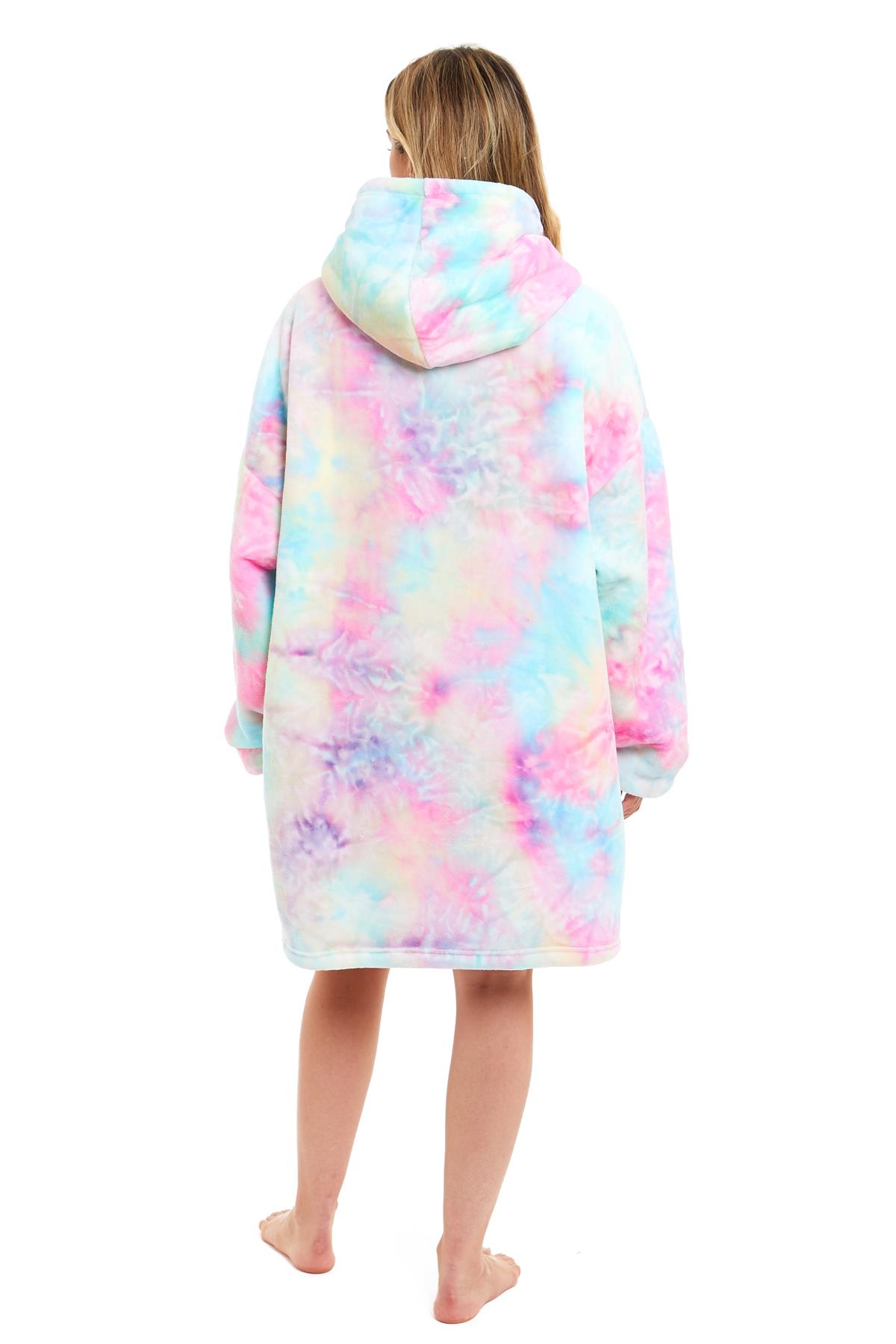 Fleece Hoodie Blanket Oversized Ultra Plush Sherpa Giant Big Hooded Sweatshirt - Picture 23 of 31