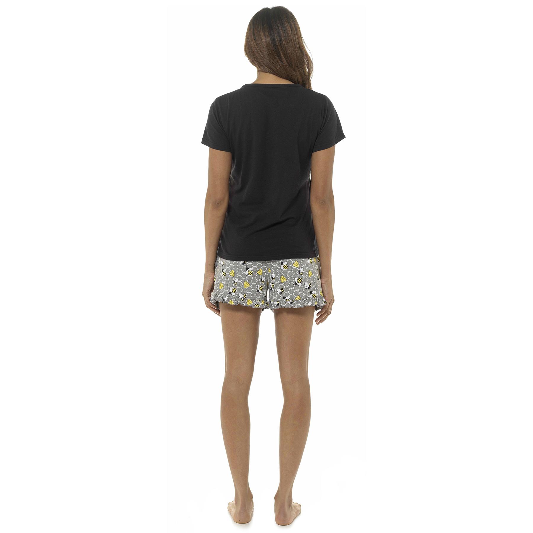 Womens Pyjama Set T Shirt & Shorts Pyjamas Holiday Summer Soft Cotton Pyjama PJs - Picture 25 of 40