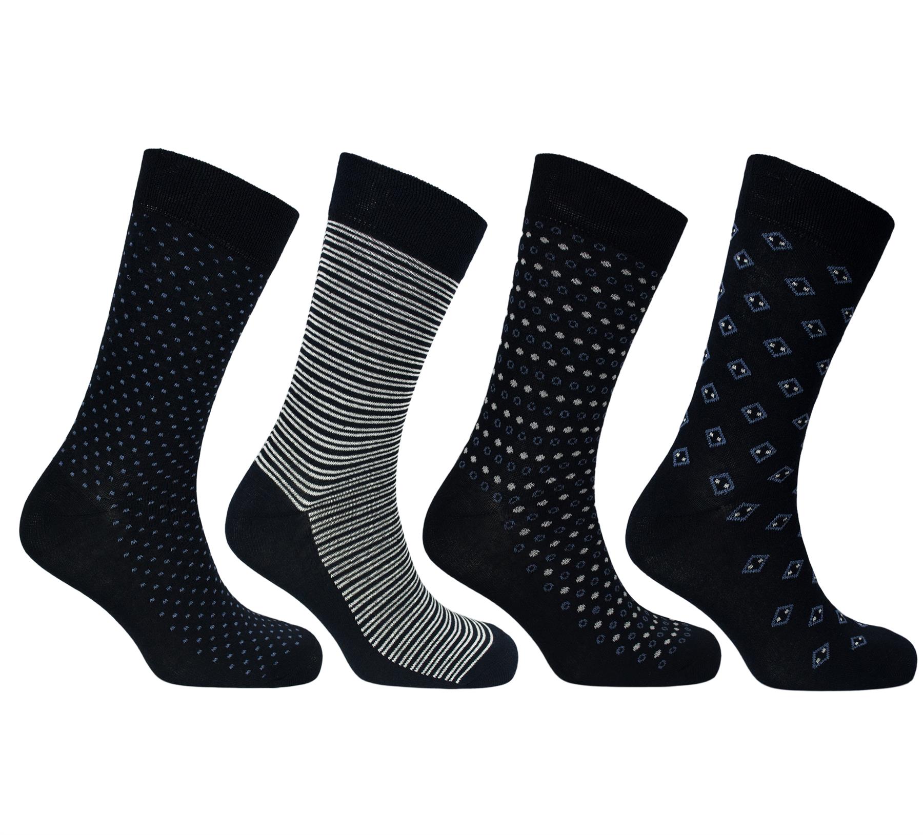 6 Pk Mens Luxury Cotton Rich Socks Smart Designer Stripe Argyle Sock UK