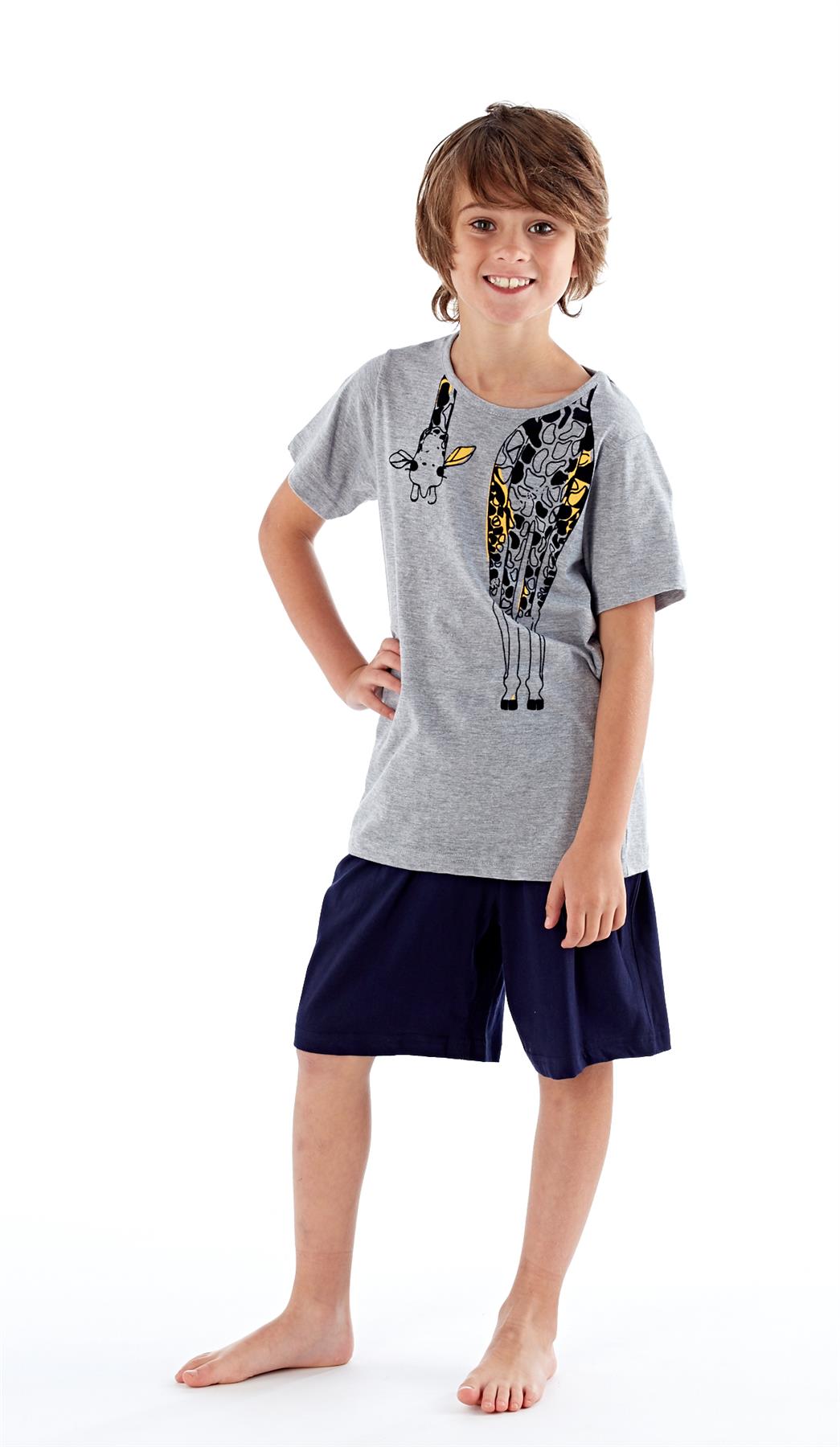 Pyjama Set Boys Dinosaur & Shark Pyjamas Summer Cotton PJs Nightwear - Picture 9 of 9