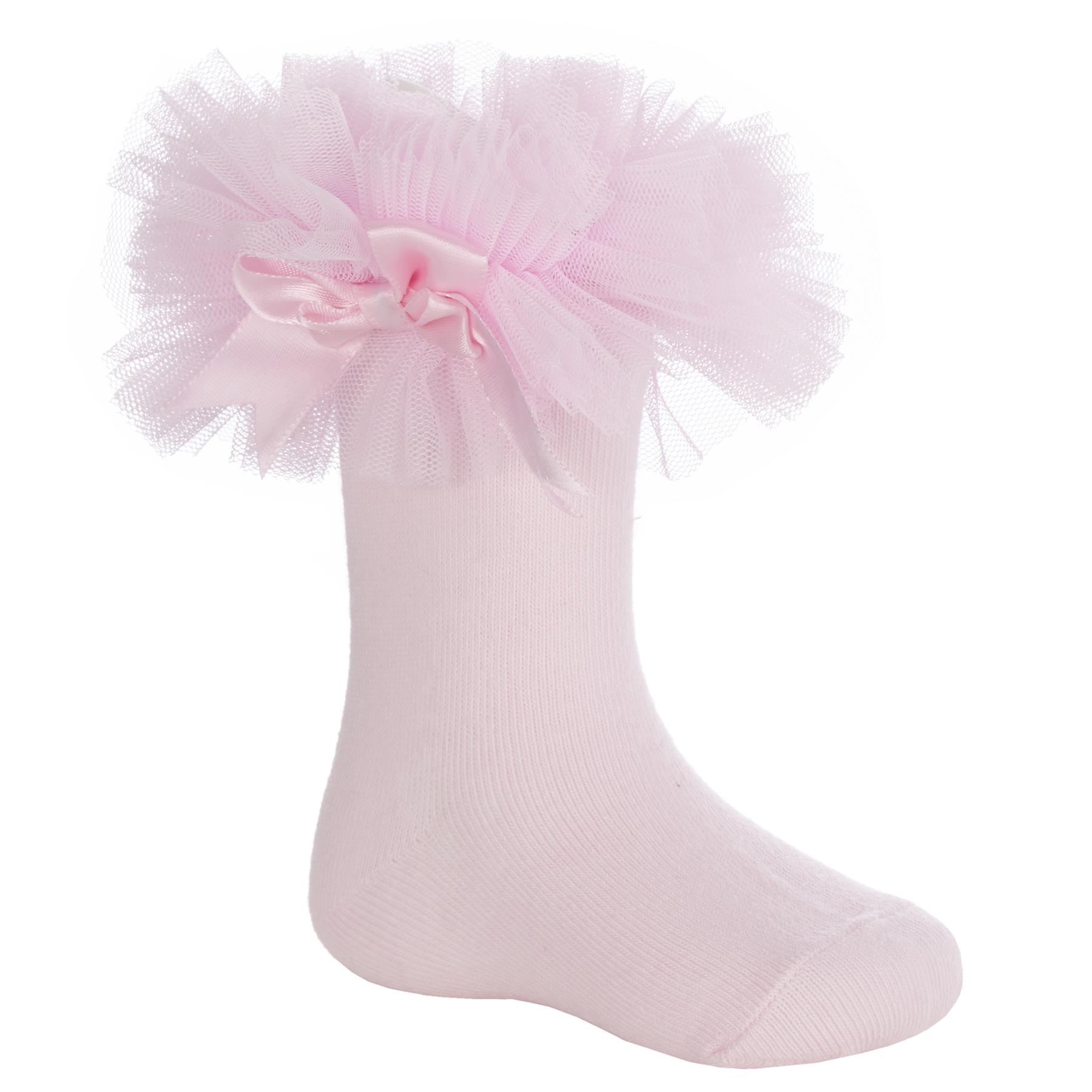 Baby Girls Tutu Frilled Socks Wedding Christening White Bow Lace Sock