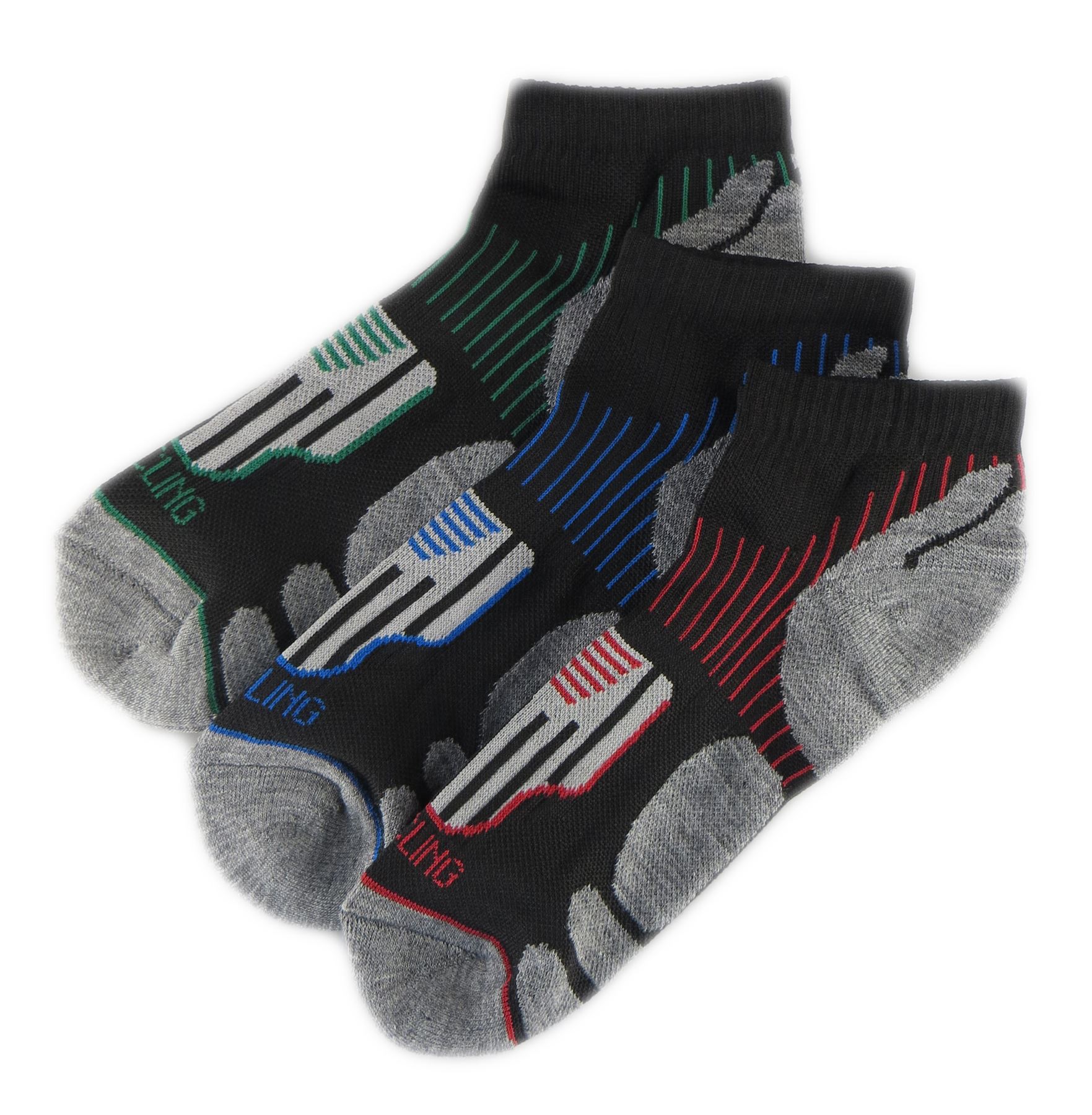 6 Pairs Of Men's Sport Socks, Active Trainer Socks For Cycling Gym
