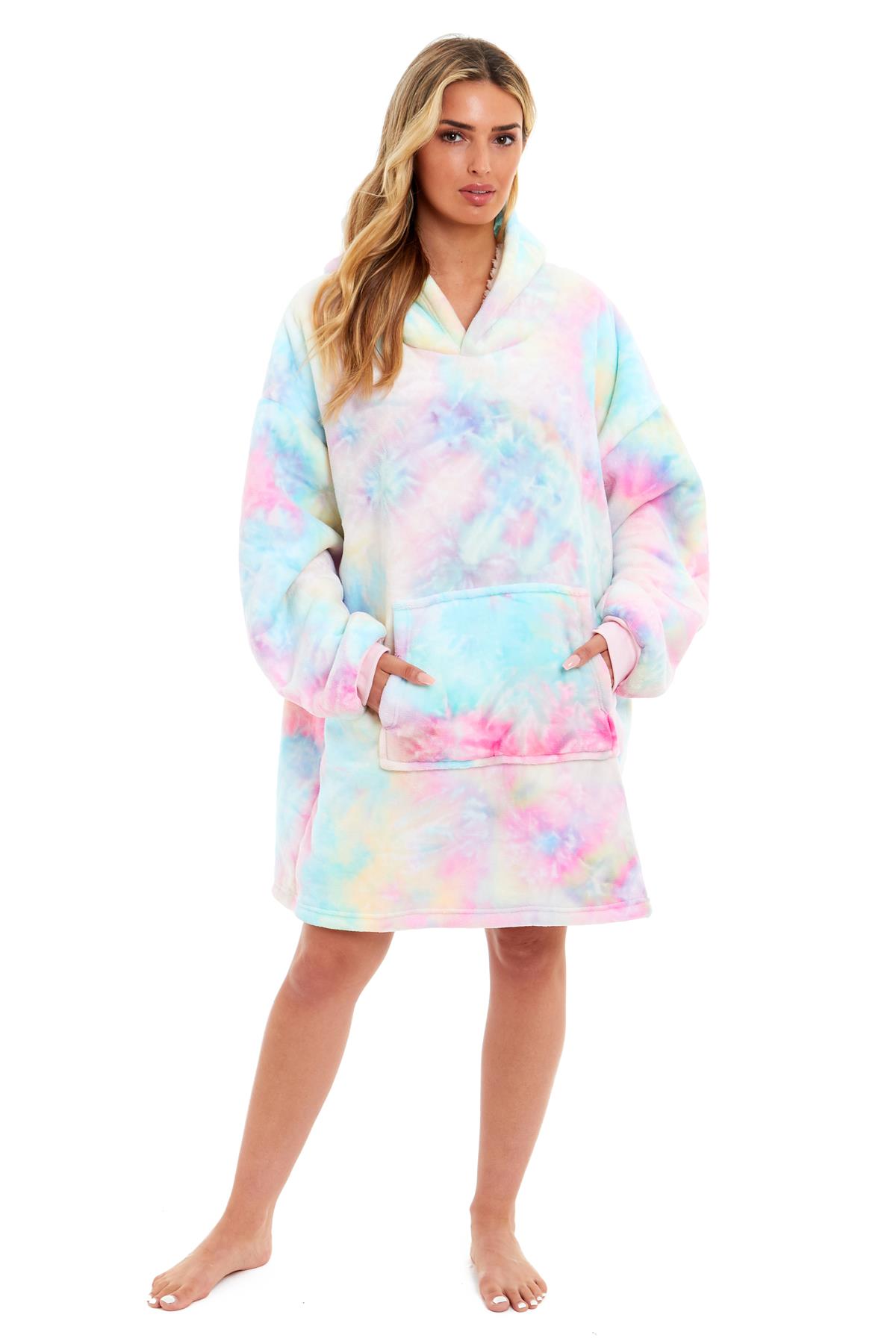 Fleece Hoodie Blanket Oversized Ultra Plush Sherpa Giant Big Hooded Sweatshirt - Picture 22 of 31