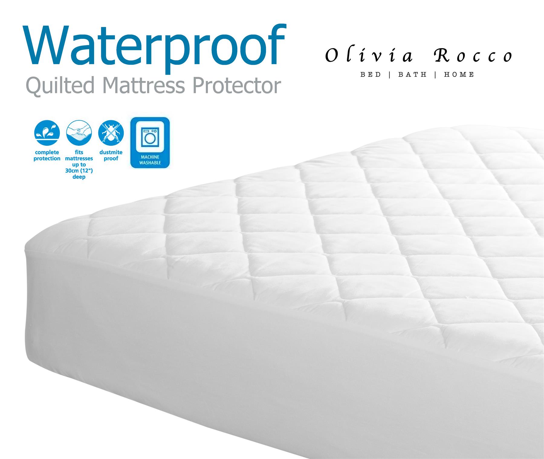 Waterproof Quilted Mattress Protector Water Proof Non Noisy Bed