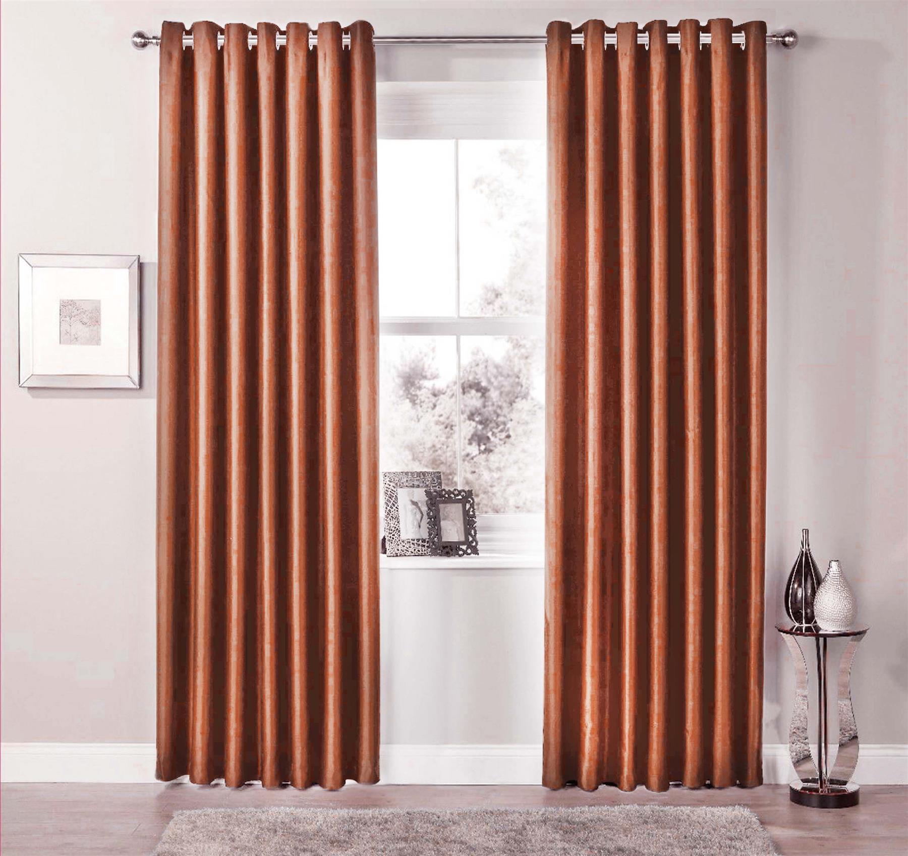 Blackout Eyelet Curtains Black Out Thermal Ring Top Ready Made Curtain Pair - Picture 11 of 13