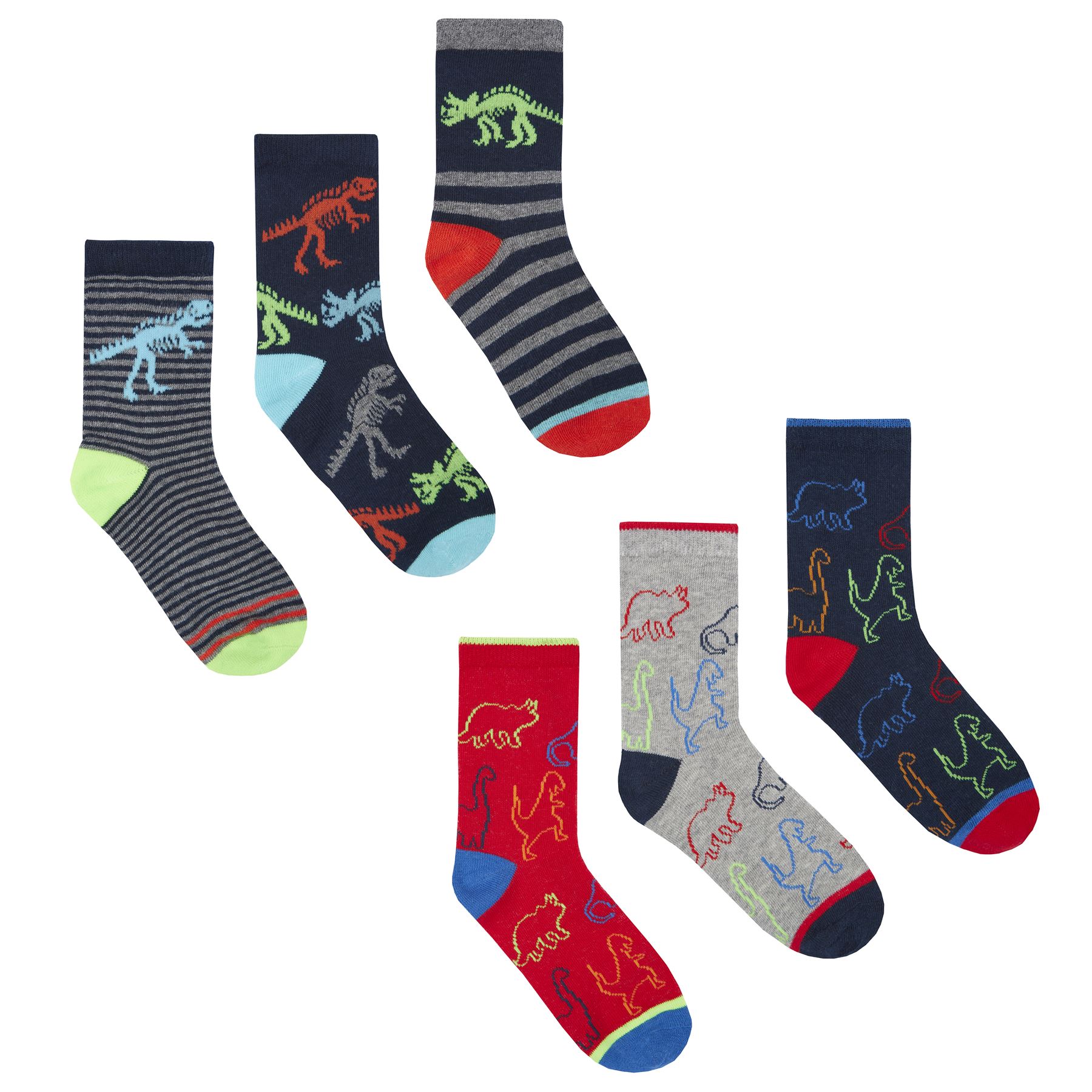Space /& Sea Life Dinosaurs 3 Pairs Kids Socks