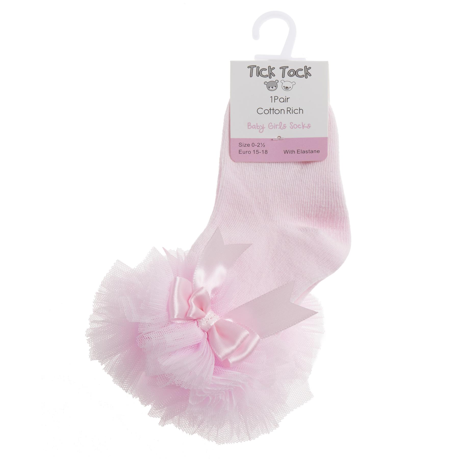 Baby Girls Tutu Frilled Socks Wedding Christening White Bow Lace Sock