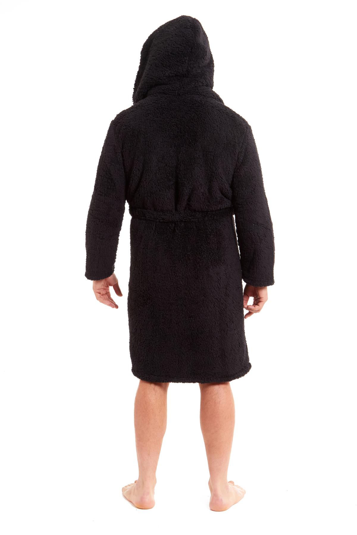 Vestido de vestir para hombre vestidos de lana con capucha bata de baño negro gris bata de baño - Imagen 21 de 37