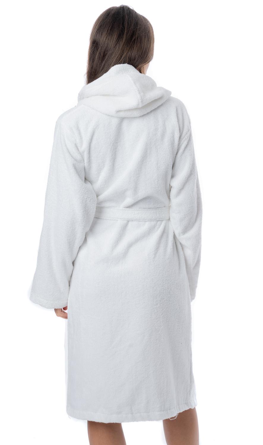 Lujo Mujer Terry Toallas Vestido 100 % Algodón Vestido de Vestir Vestido de Baño con Capucha - Imagen 7 de 28