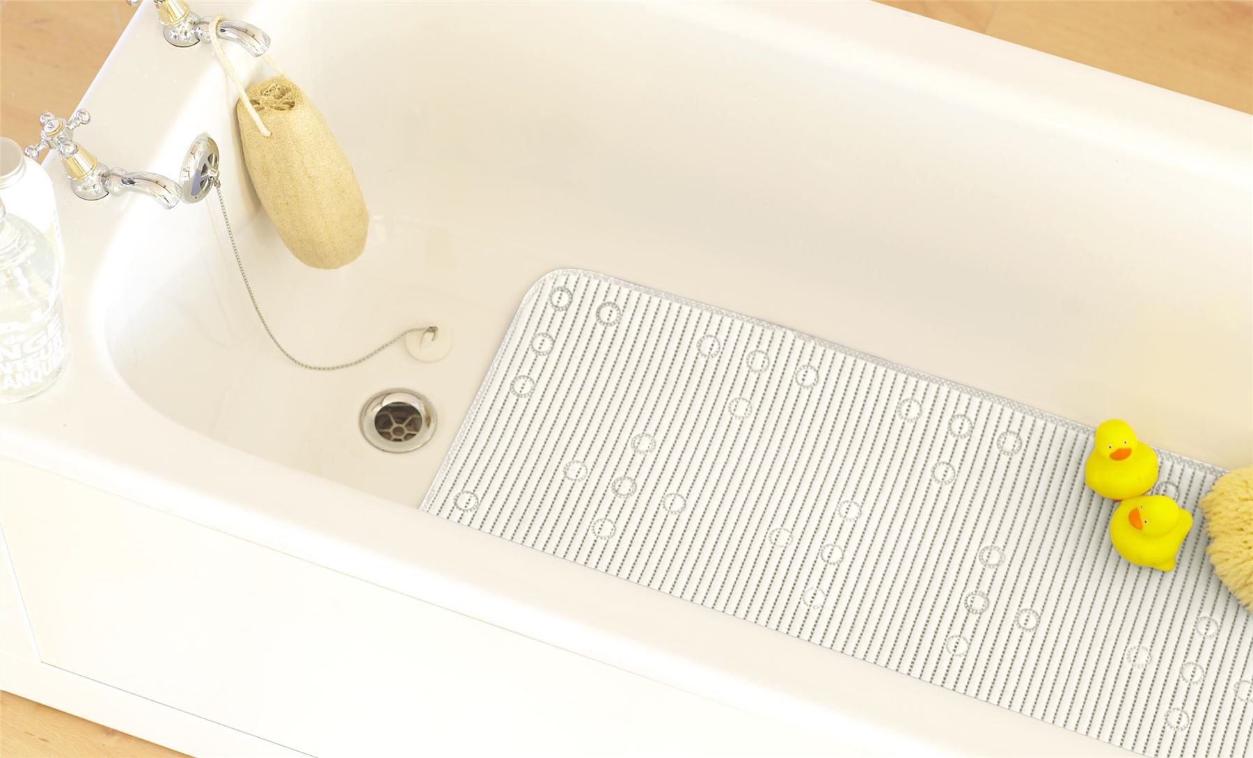 PVC Memory Foam Soft Safety Non-Slip Bath Mat, Cream Blue - Picture 3 of 4
