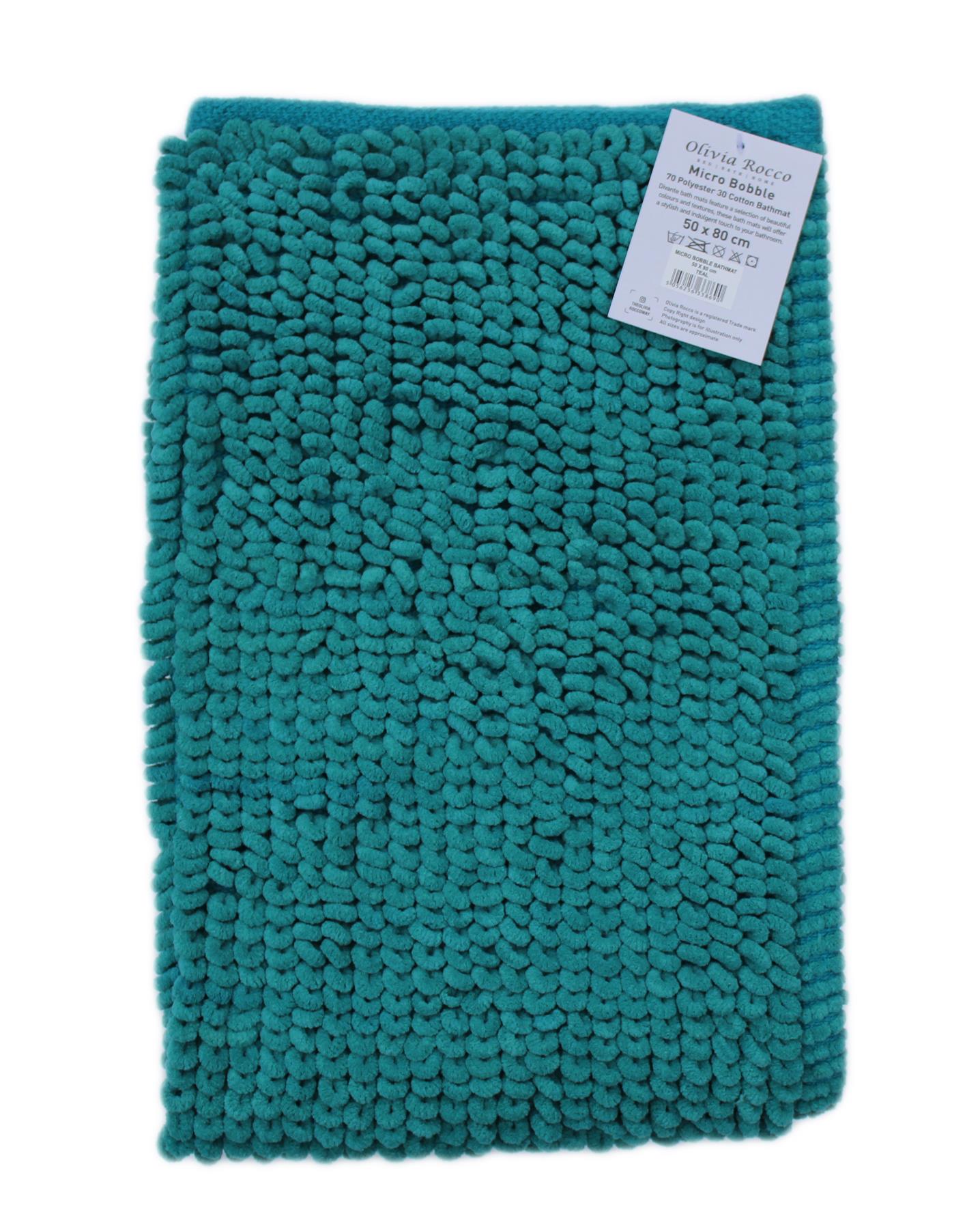 Micro Bobble Bath Mat Soft Deep Pile Bathmat Bathroom Mats, 50 x 80 cm