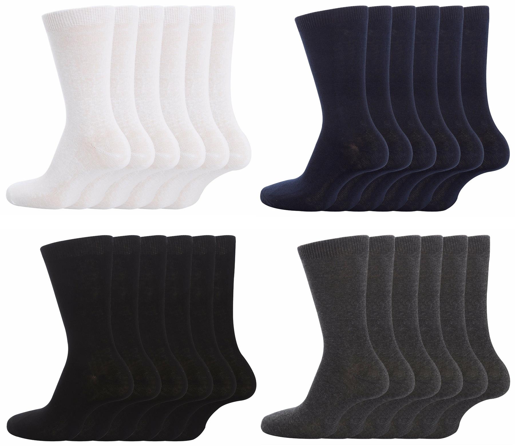 12 Pairs Of Boys Girls Cotton Rich Socks Back To School Everyday Ankle Sock