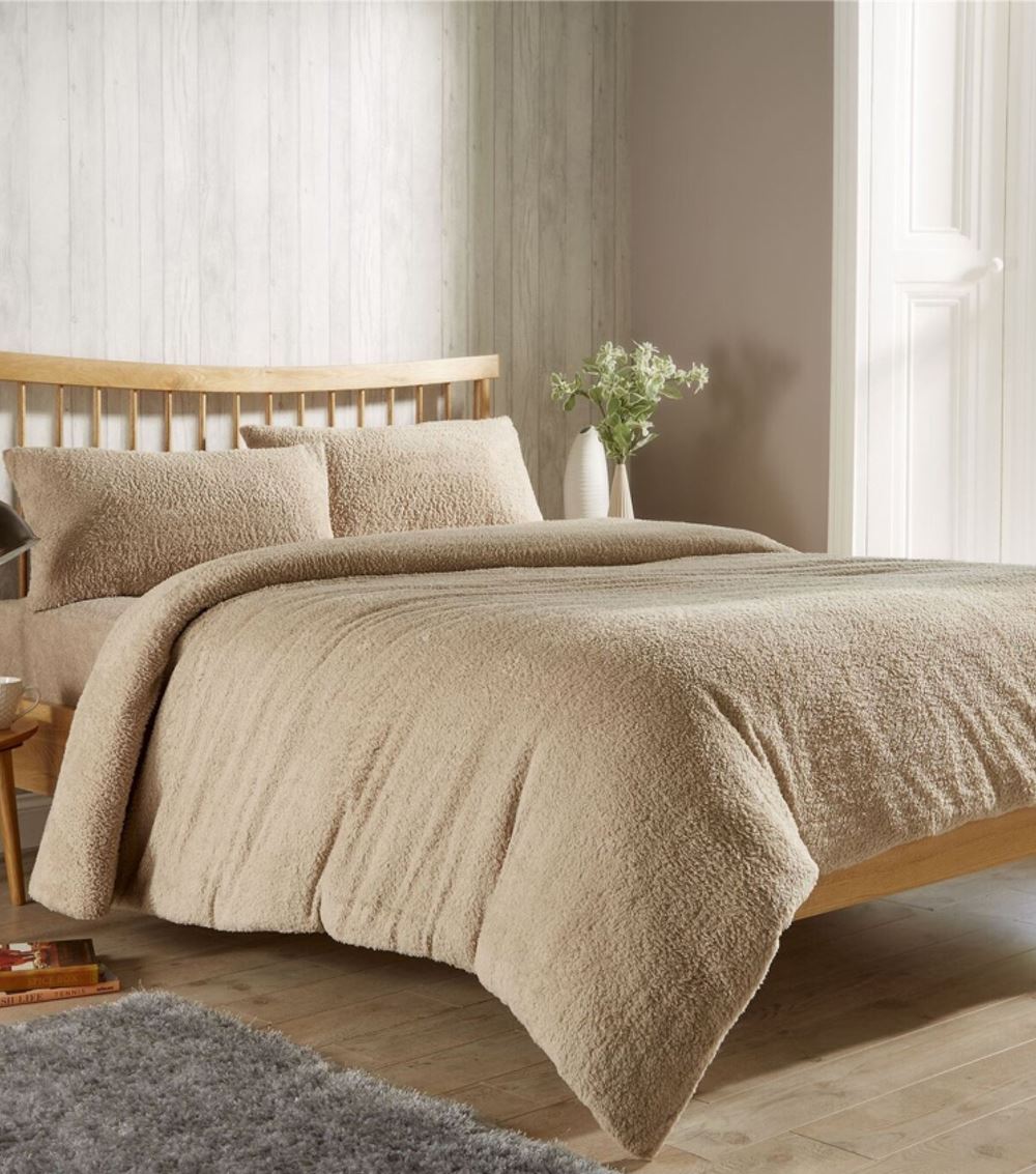 Teddy Fleece Duvet Cover Set Soft Warm Cosy Quilt Cover Set Single