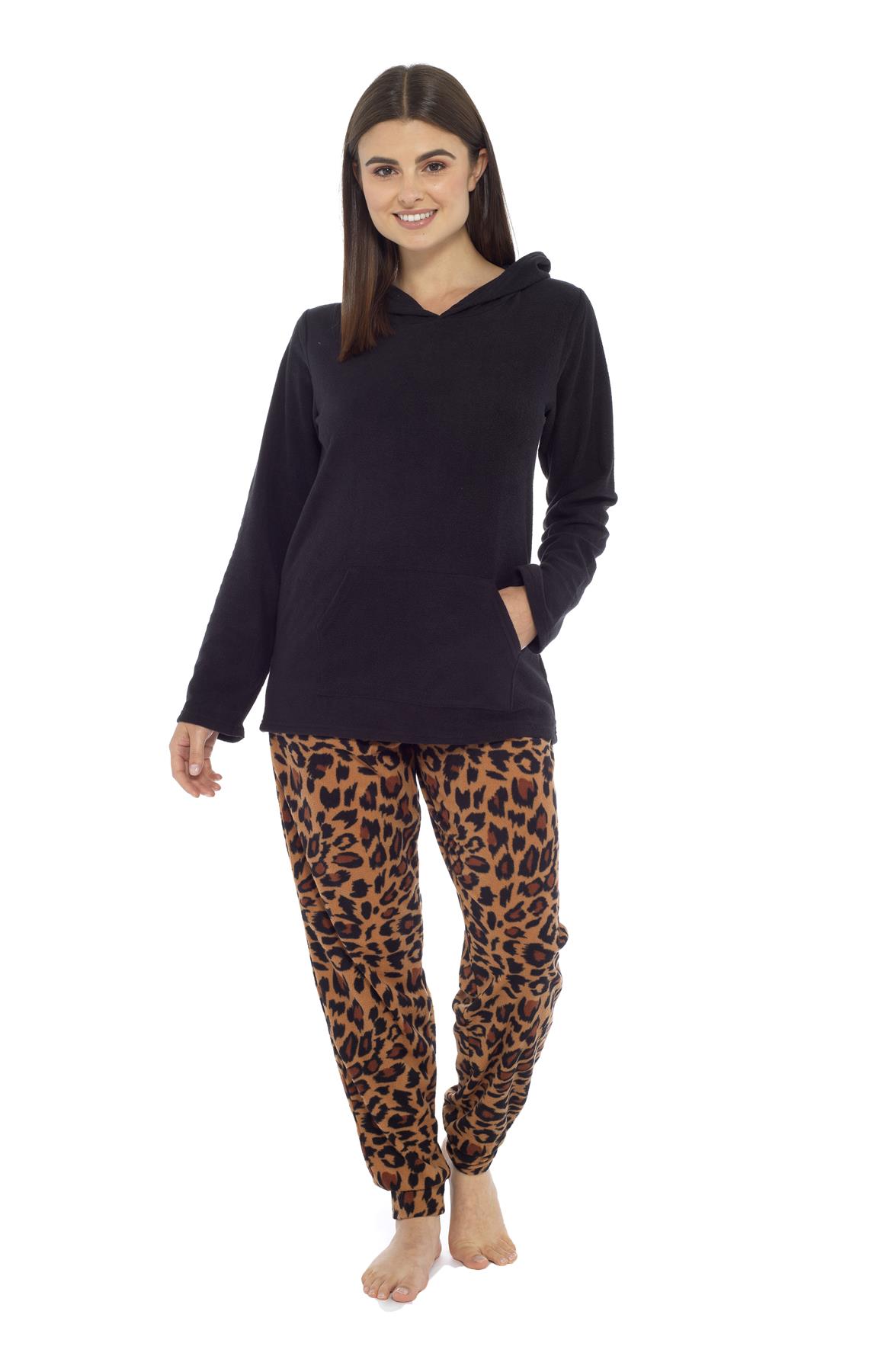 Pijama con capucha para mujer cálido polar Top y pantalones pijama conjunto de salón estrellas - Imagen 14 de 31
