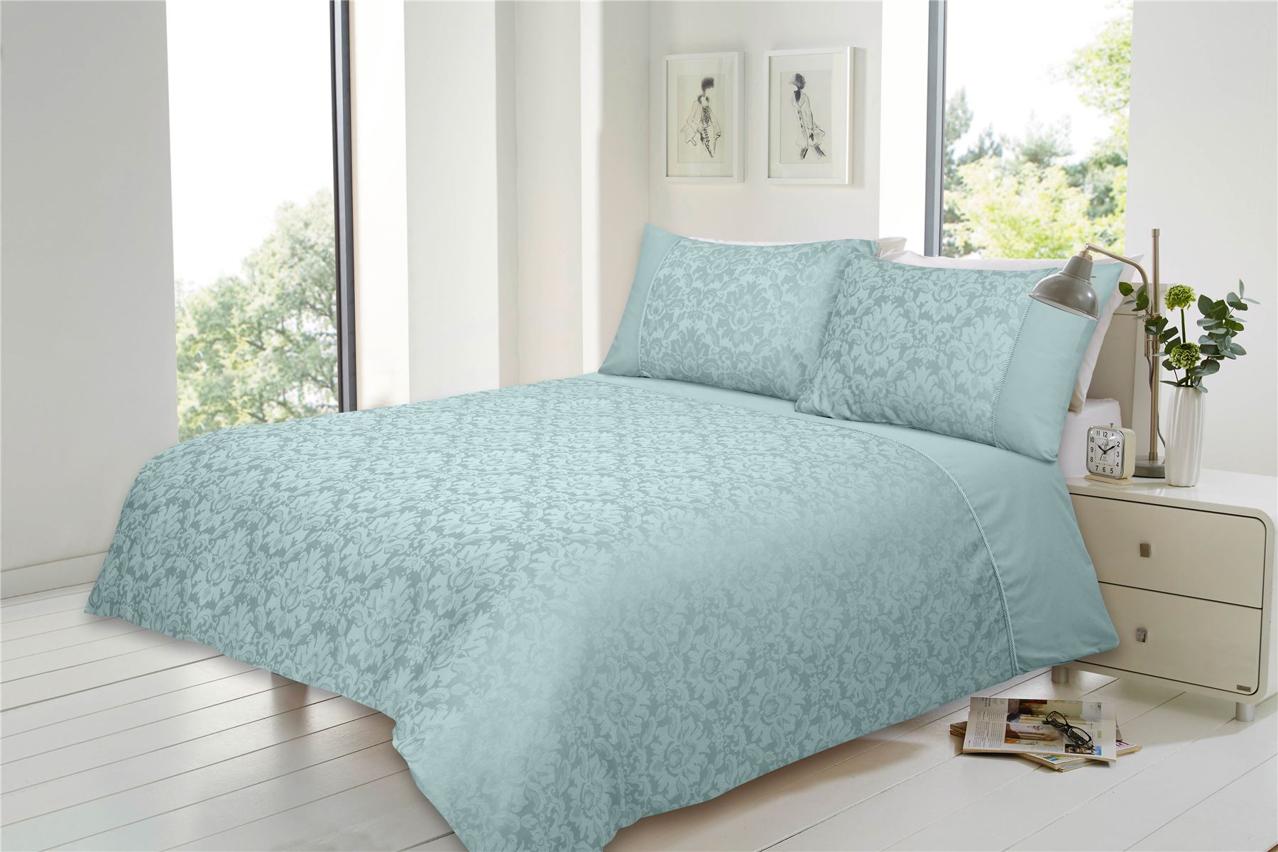 Luxury Savoy Jacquard Duvet Quilt Cover Set, Double King Super King