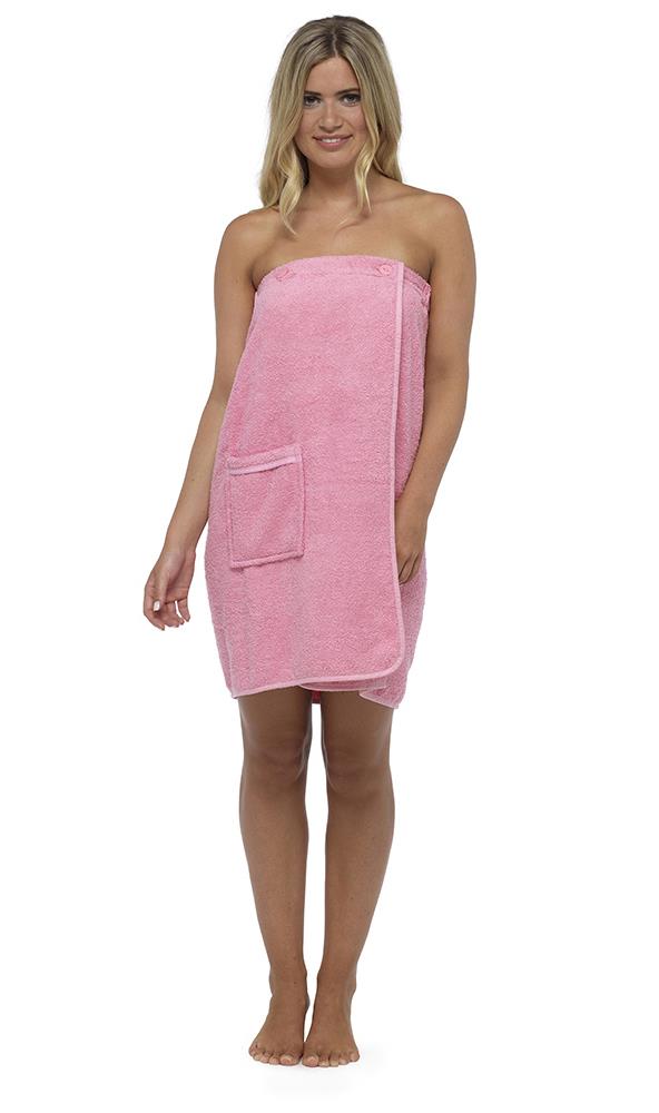Toalla de ducha 100 % algodón con bolsillo para mujer - Imagen 6 de 11