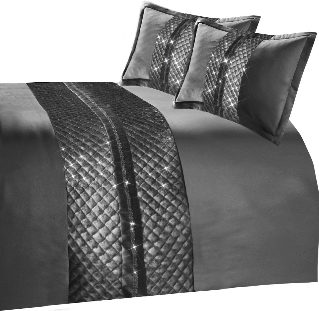 Kylie Duvet Cover Set Quilted Velvet Diamante Quilt Covers Luxury
