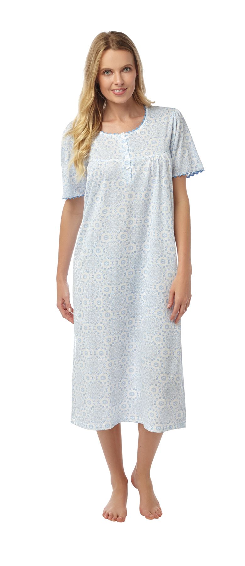 Ladies Floral Night Dress, Traditional Nightie Nightdress, Size 8-26, LN900 - Picture 2 of 5
