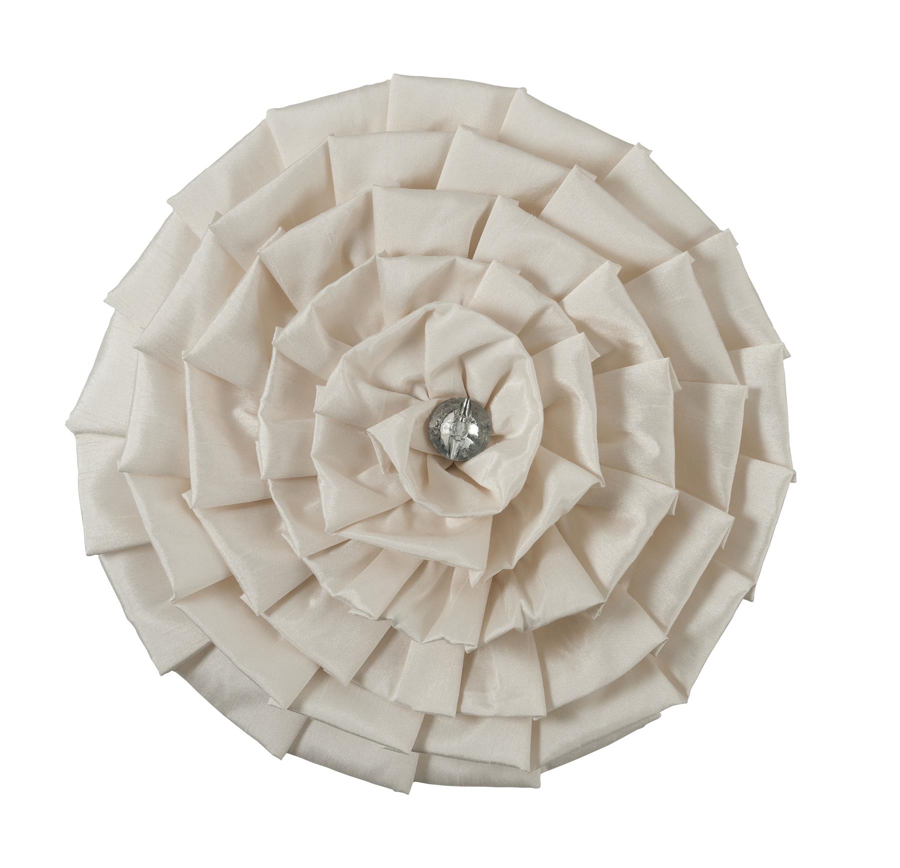Luxury Diamond Pleat Cushion Faux Silk Round Shape Filled Cushions 30 cm - Picture 3 of 7